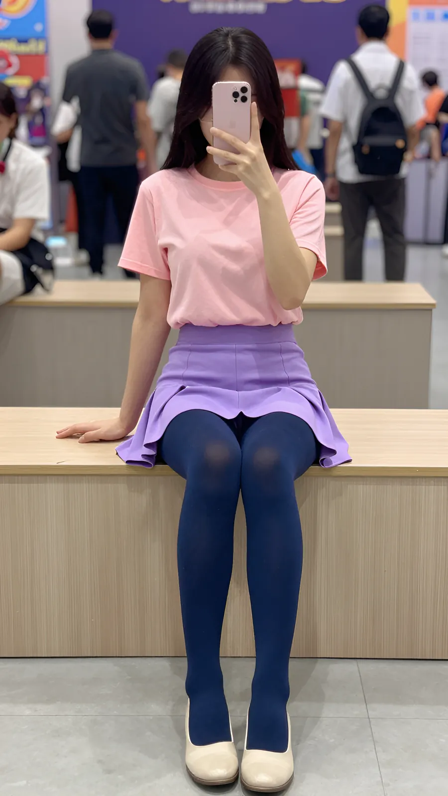 80D Faux-Sheer Fleece-lined Tights visual reference