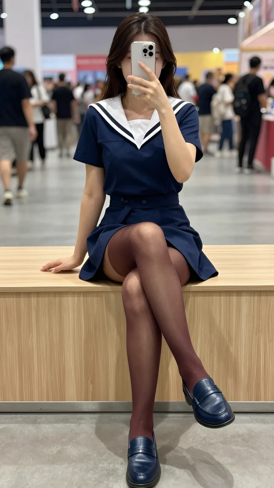 HL-000206 · 海军水手服百褶短裙 visual reference