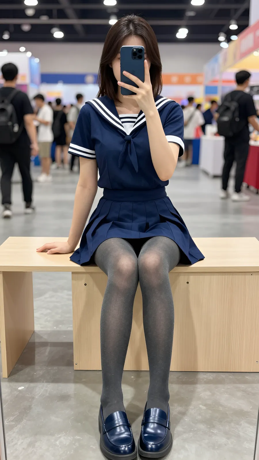 HL-000230 · 海军水手服百褶短裙 visual reference