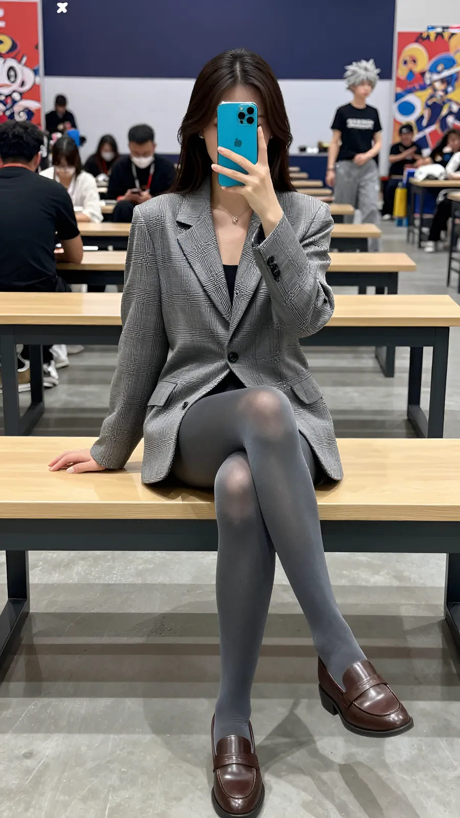 HL-000240 · 学院格纹短裙套装 visual reference