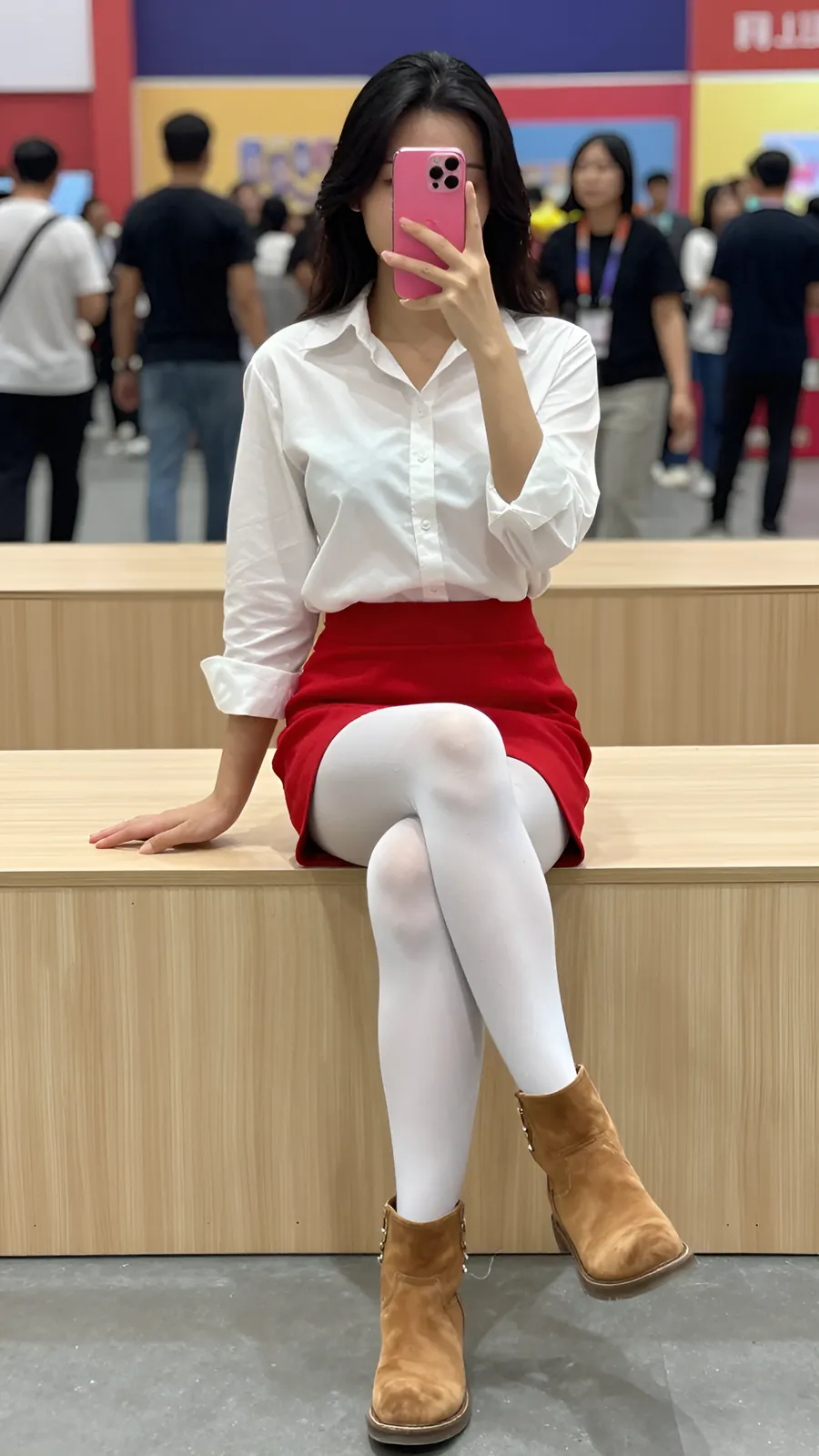 HL-000262 · 骑士制服白衬红短裙 visual reference