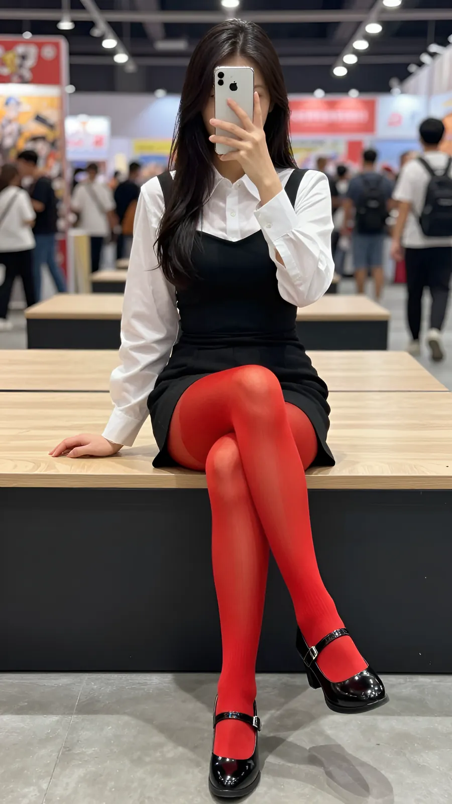 HL-000289 · 黑白女仆围裙短裙 visual reference