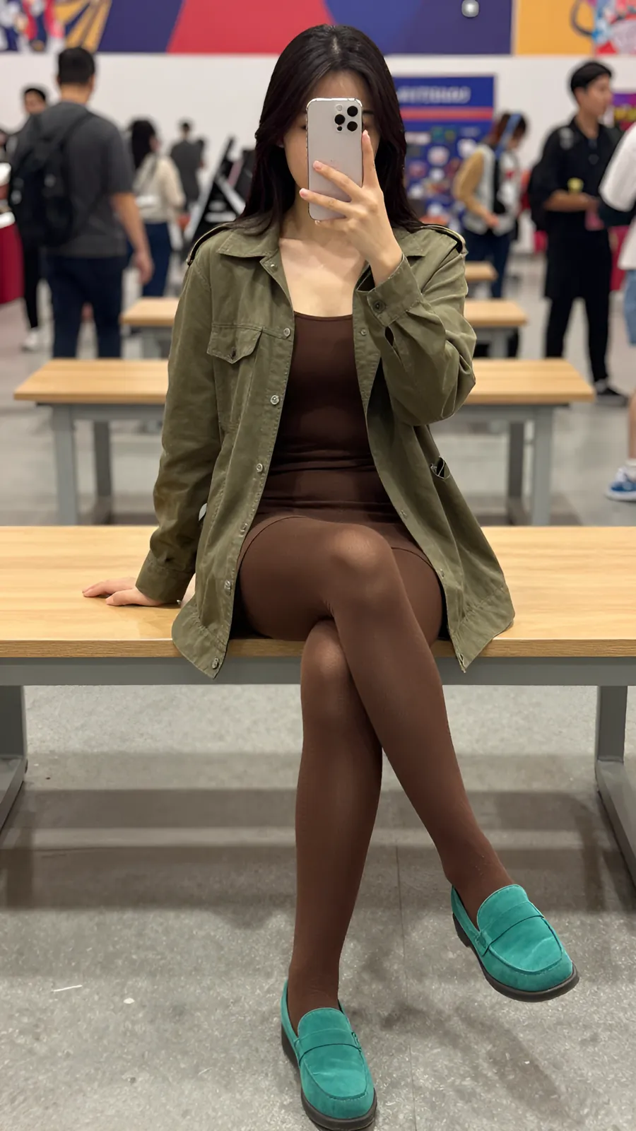HL-000296 · 森林制服橄榄绿外套棕裙 visual reference