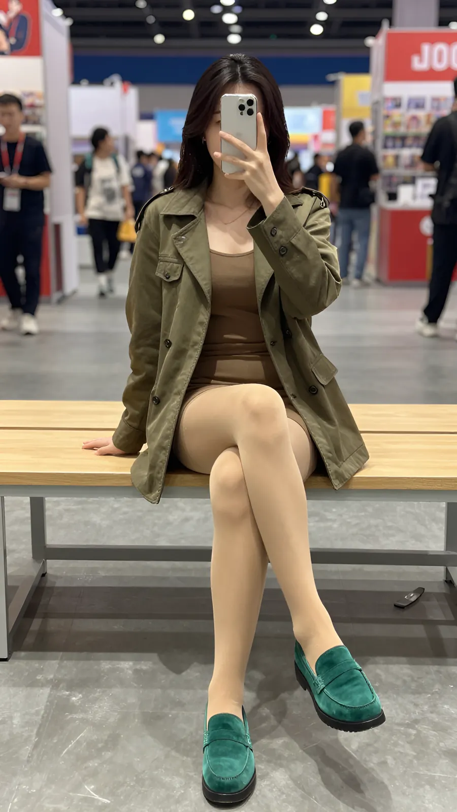 HL-000404 · 森林制服橄榄绿外套棕裙 visual reference