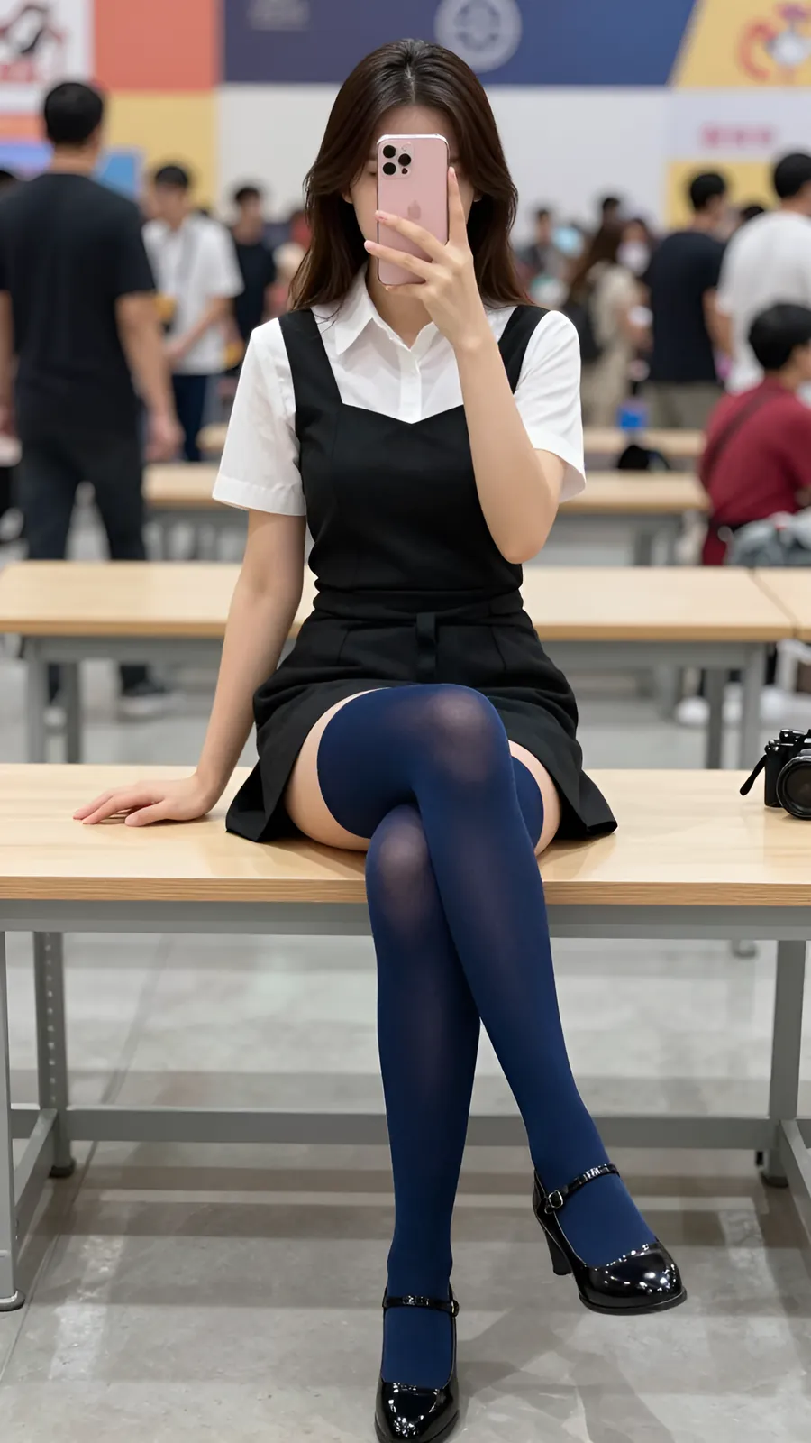 HL-000517 · 黑白女仆围裙短裙 visual reference