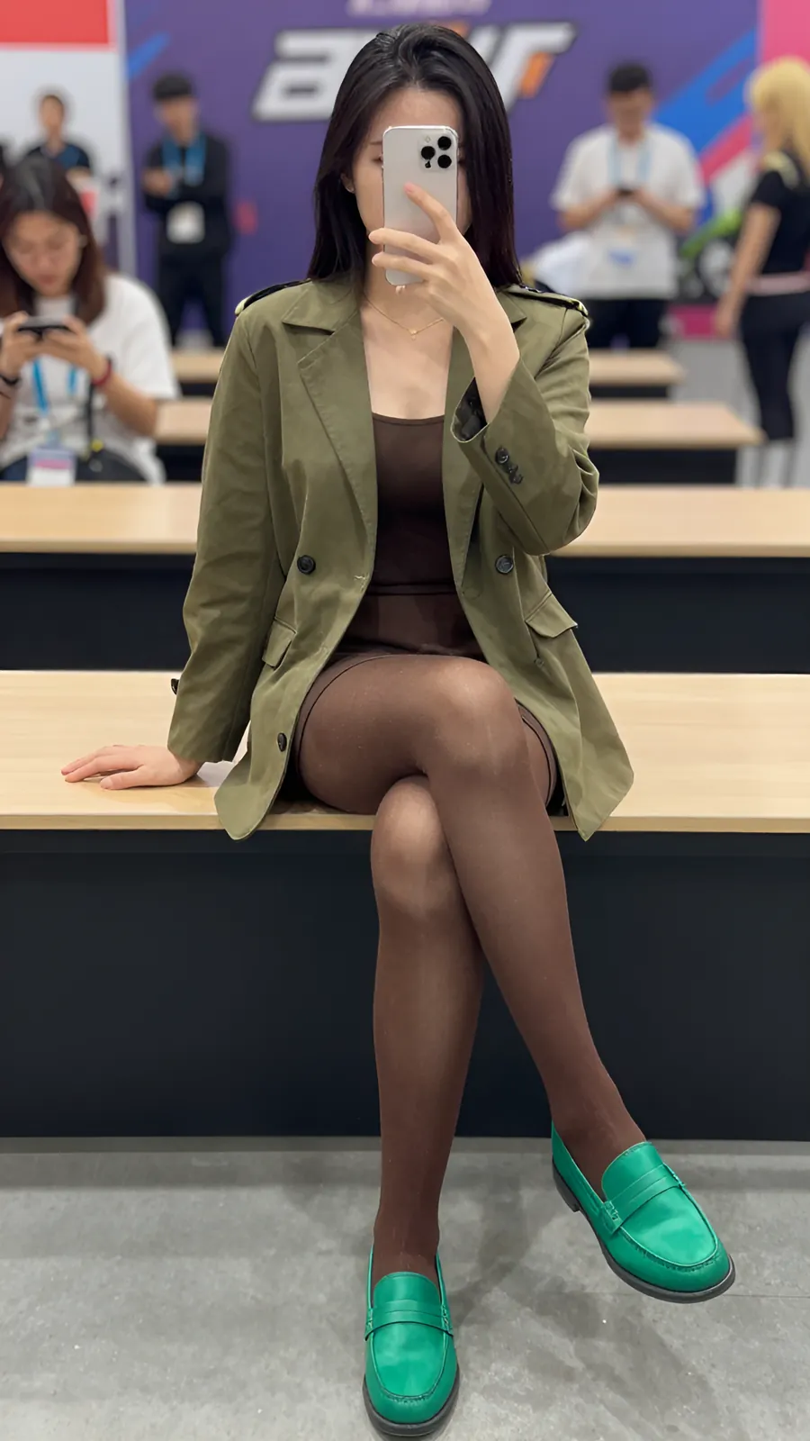 HL-000536 · 森林制服橄榄绿外套棕裙 visual reference