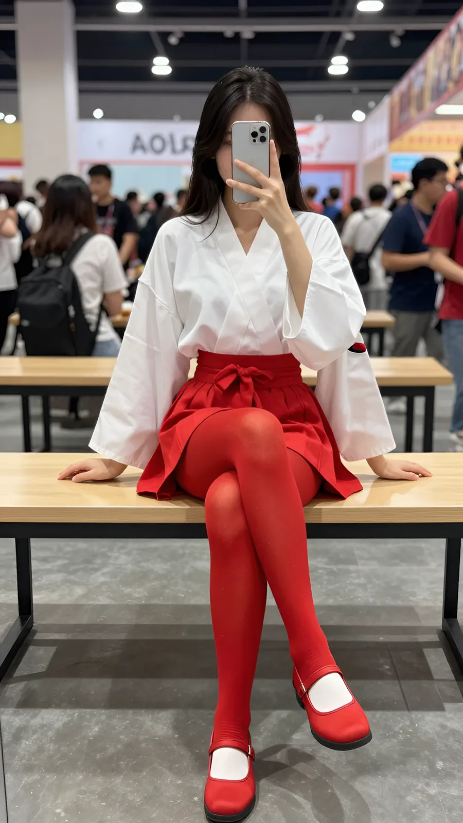 HL-000569 · 巫女白衣红袴短裙 visual reference