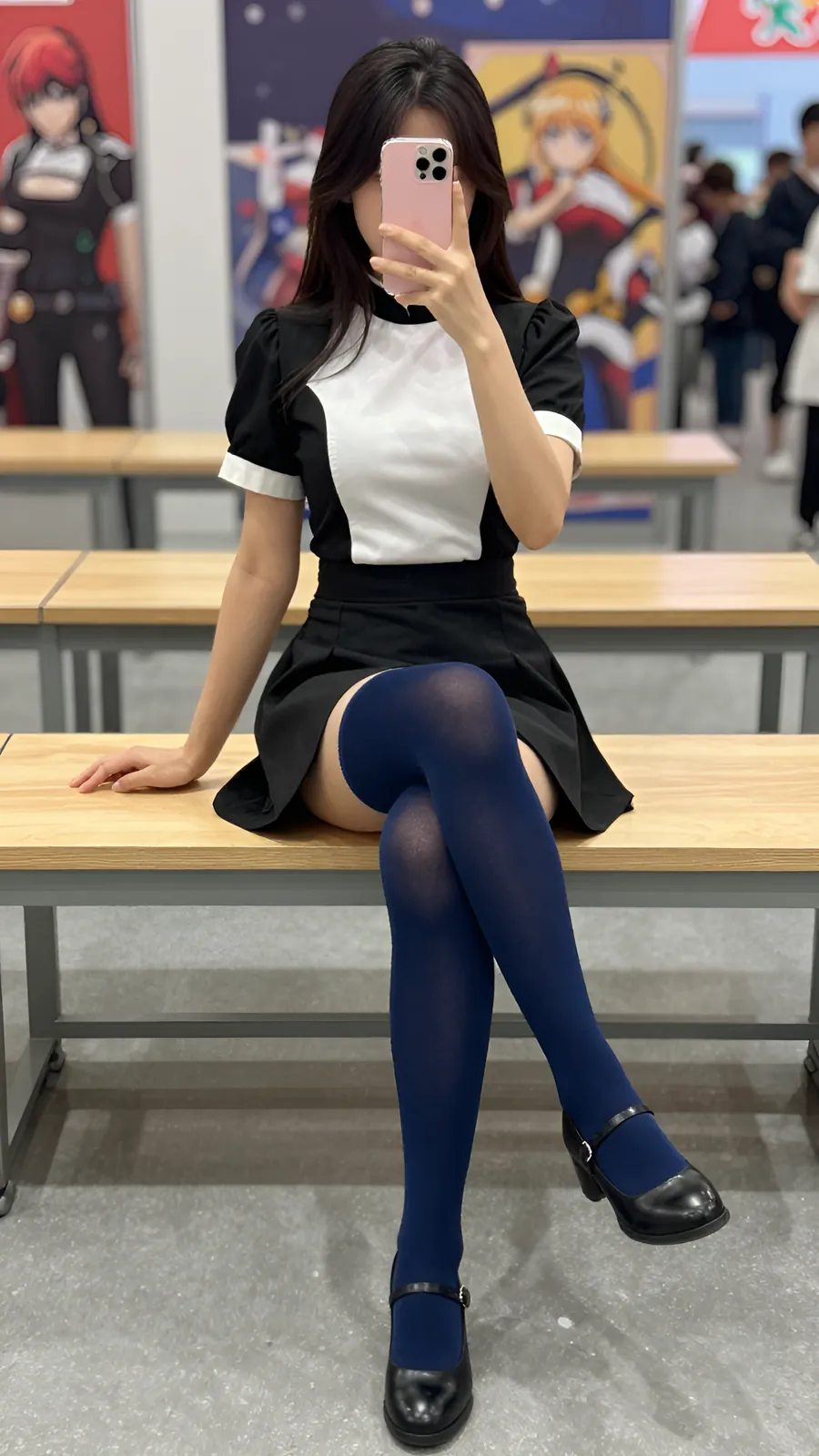 HL-000577 · 黑白女仆围裙短裙 visual reference