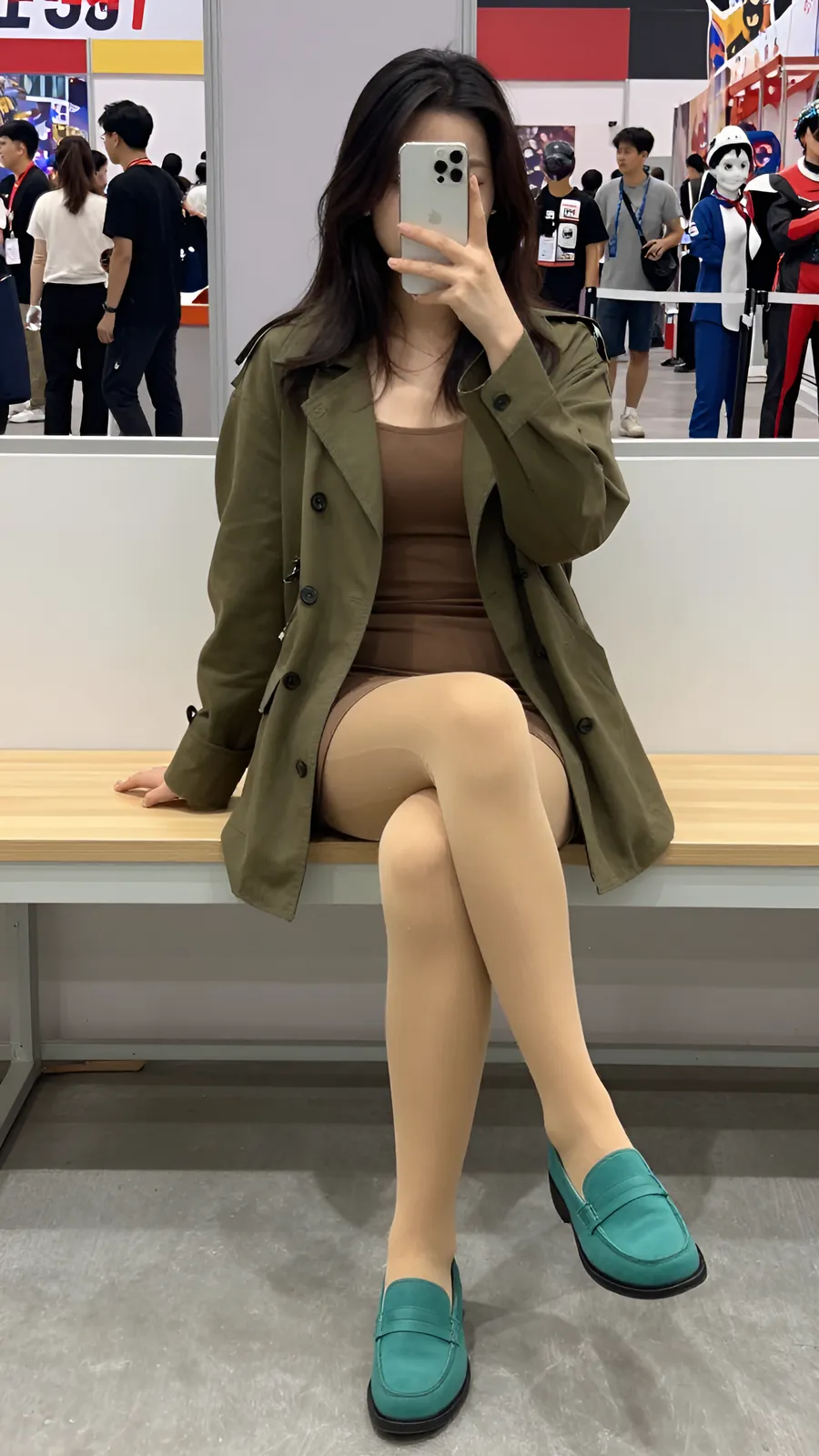 HL-000584 · 森林制服橄榄绿外套棕裙 visual reference