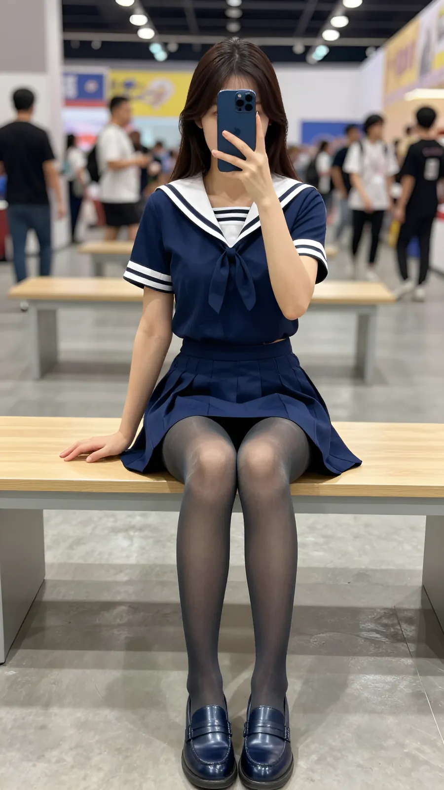 HL-000650 · 海军水手服百褶短裙 visual reference
