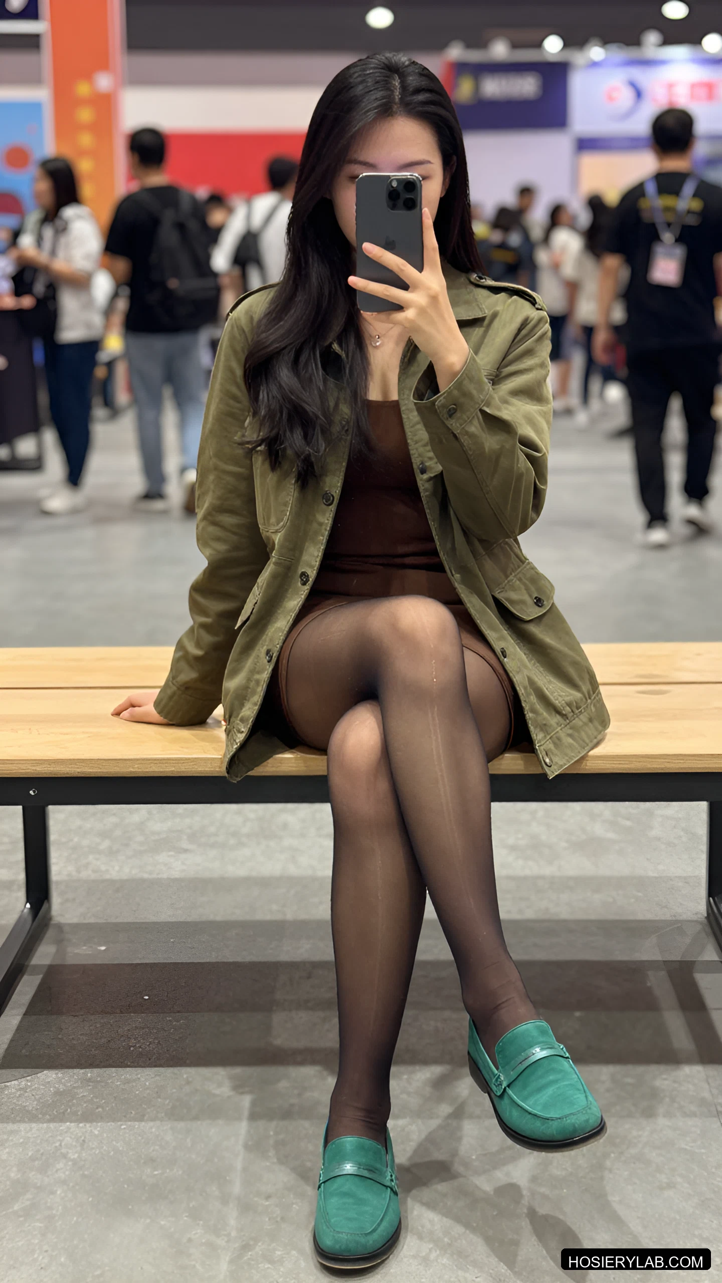 后缝线 20D 炭灰 连裤袜 visual reference