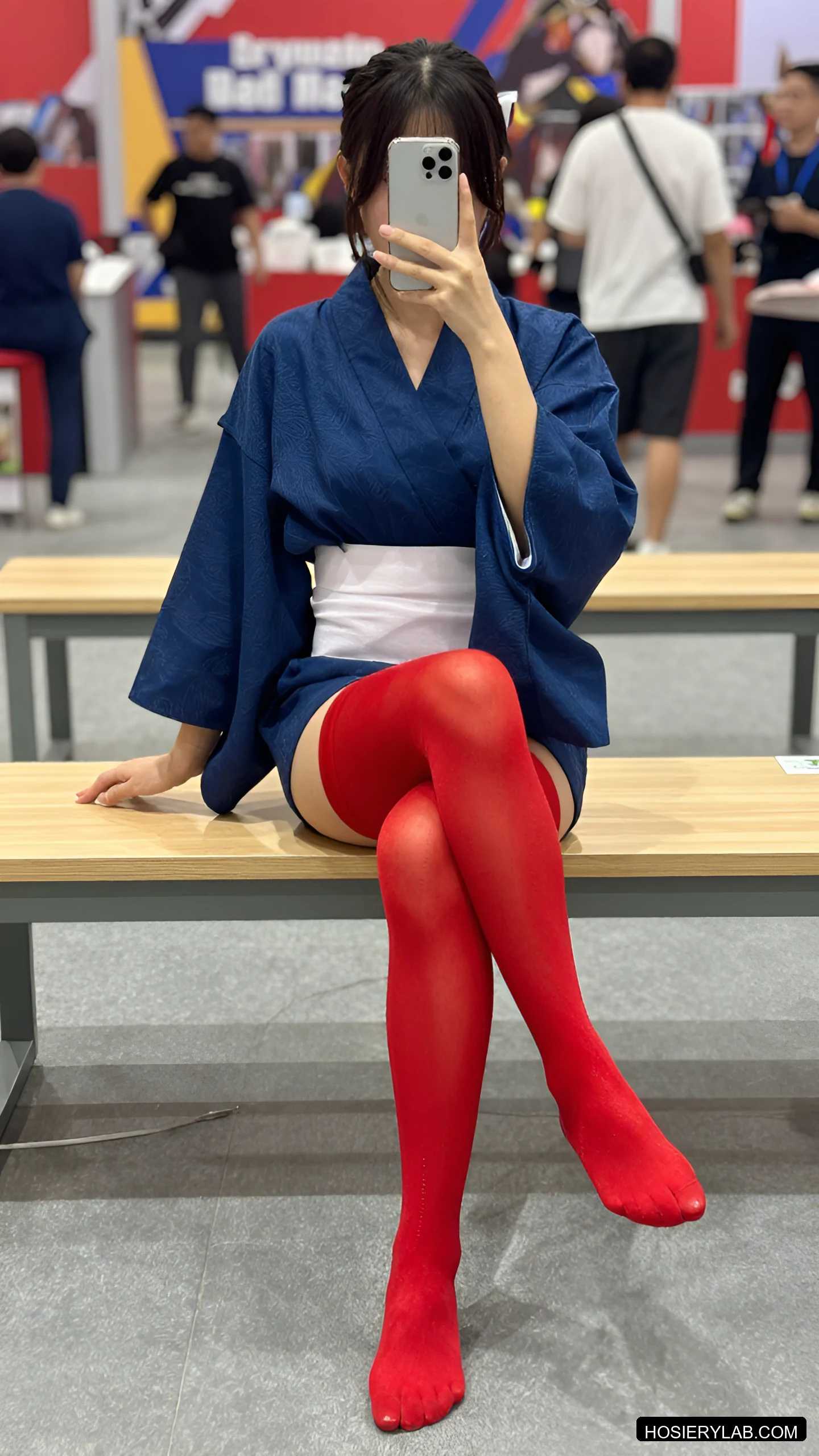 罗纹 30D 酒红 连裤袜 visual reference