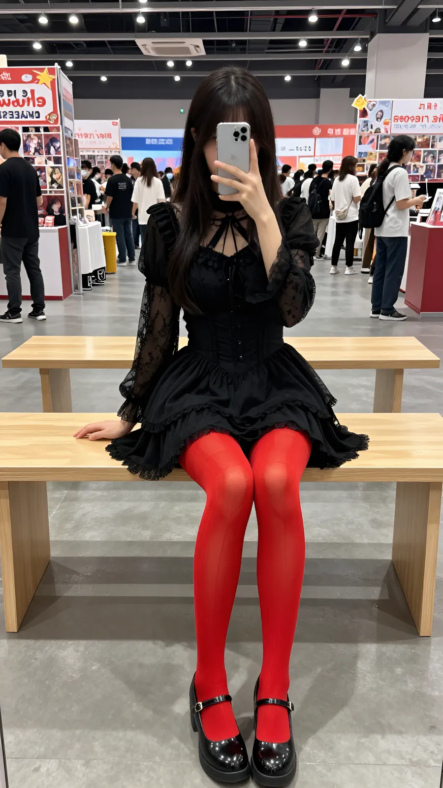 30D 酒红连裤袜 · 桌沿伸腿坐姿 visual reference
