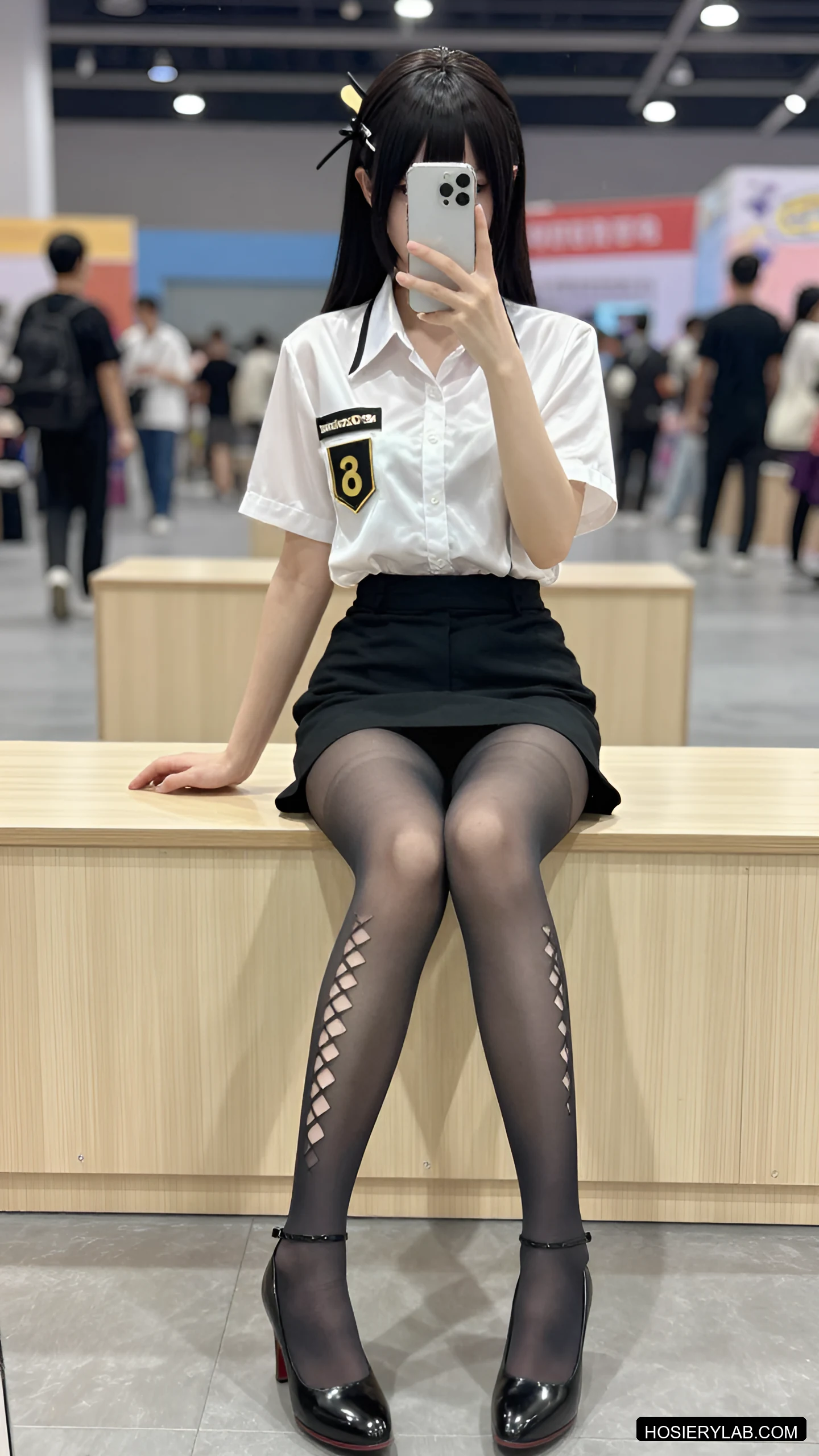 缎光 薄透 20D 炭灰 连裤袜 visual reference