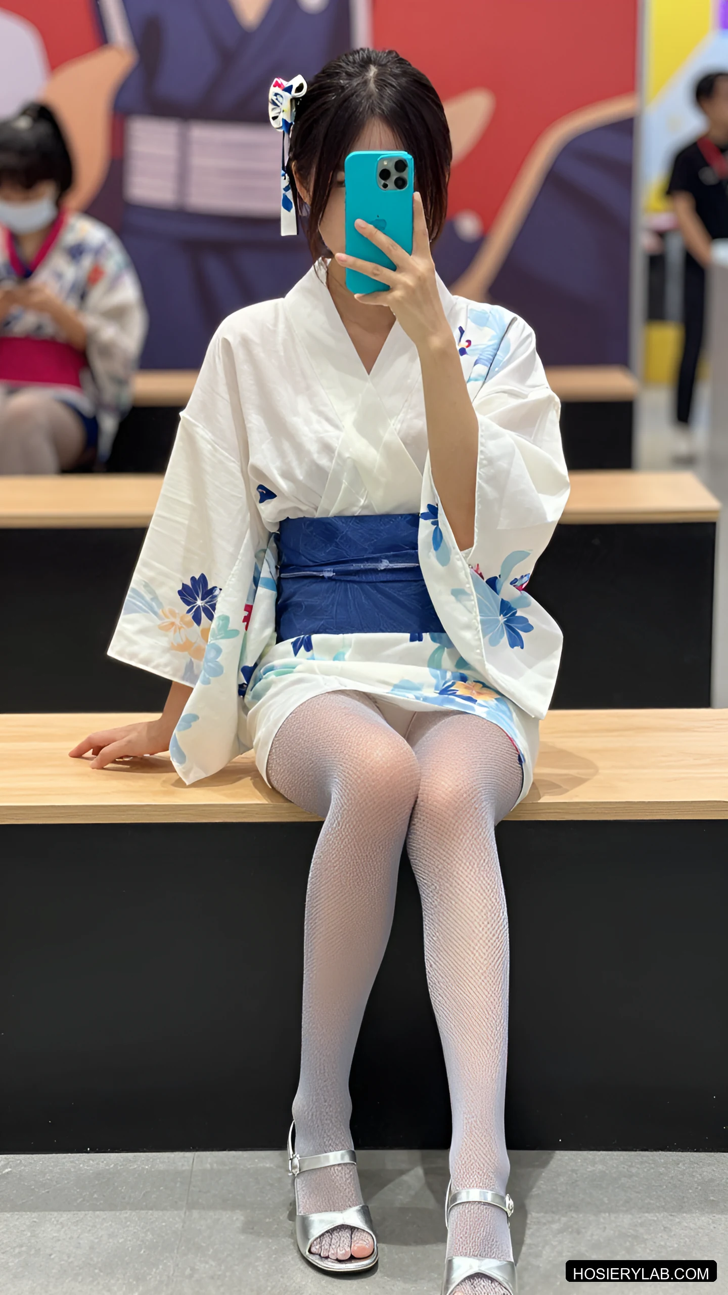 网眼 薄透 12D 纯白 网袜 visual reference