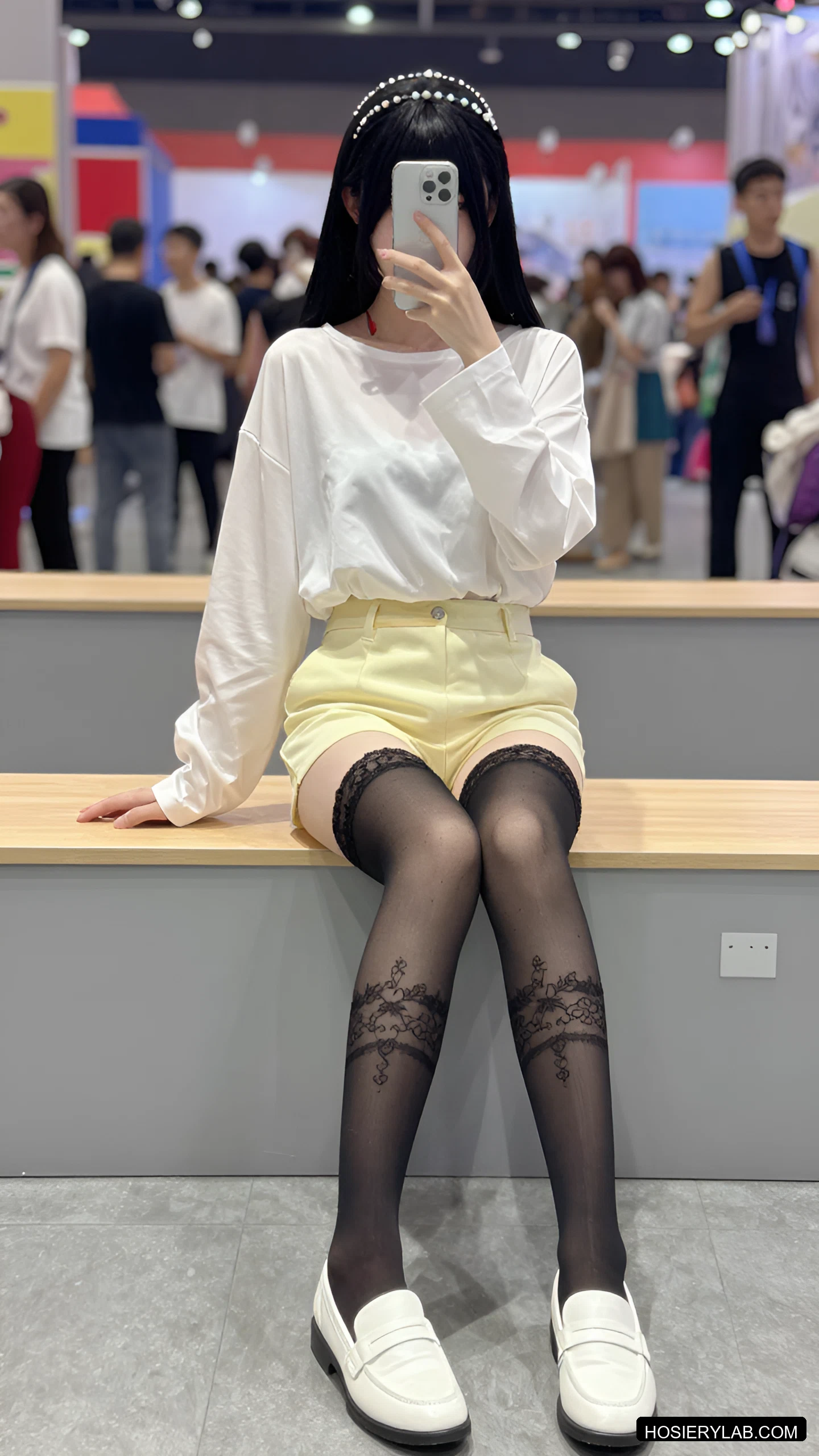 蕾丝 薄透 12D 纯黑 大腿袜 visual reference