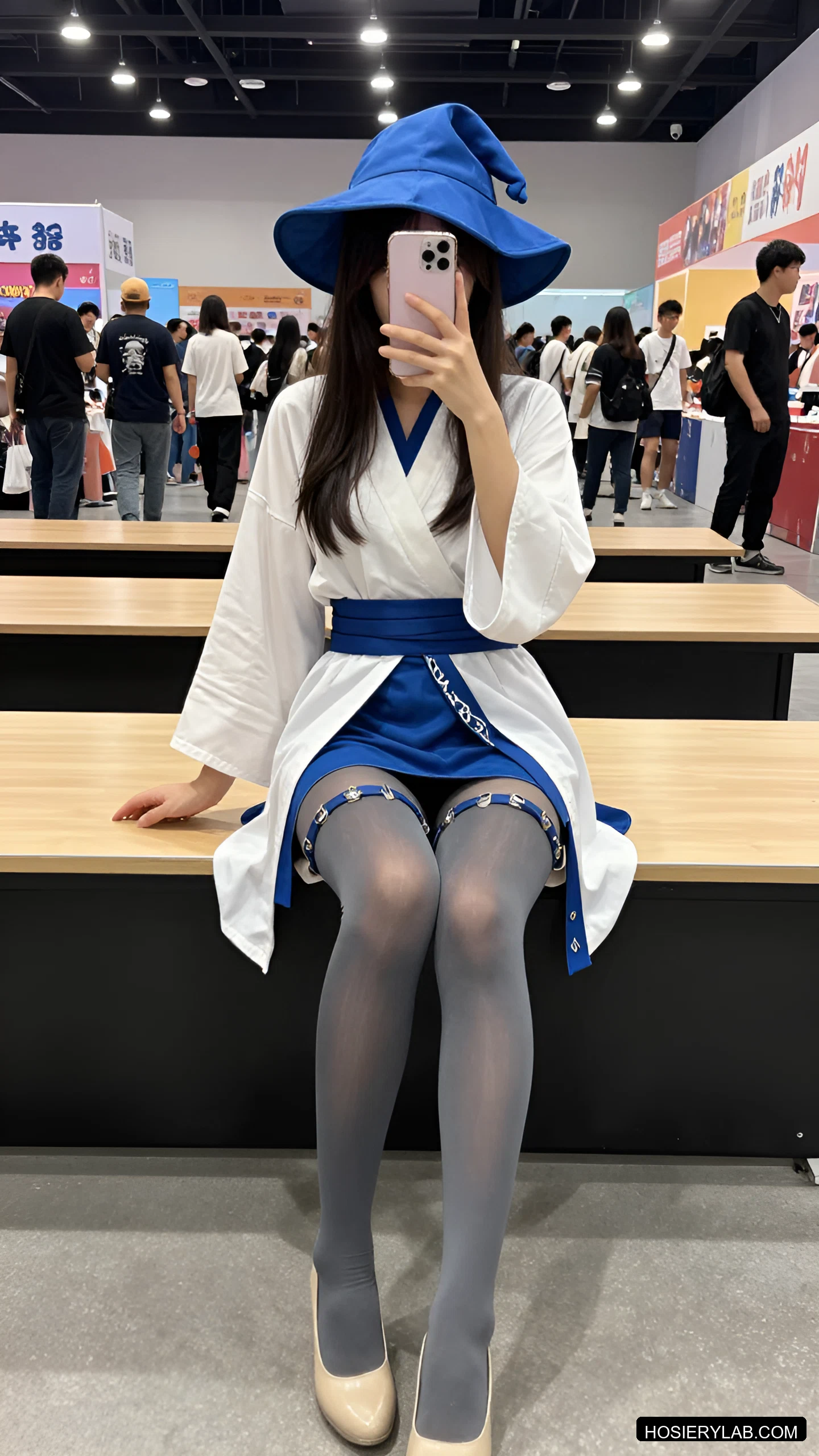 不透 薄透 15D 炭灰 大腿袜 visual reference