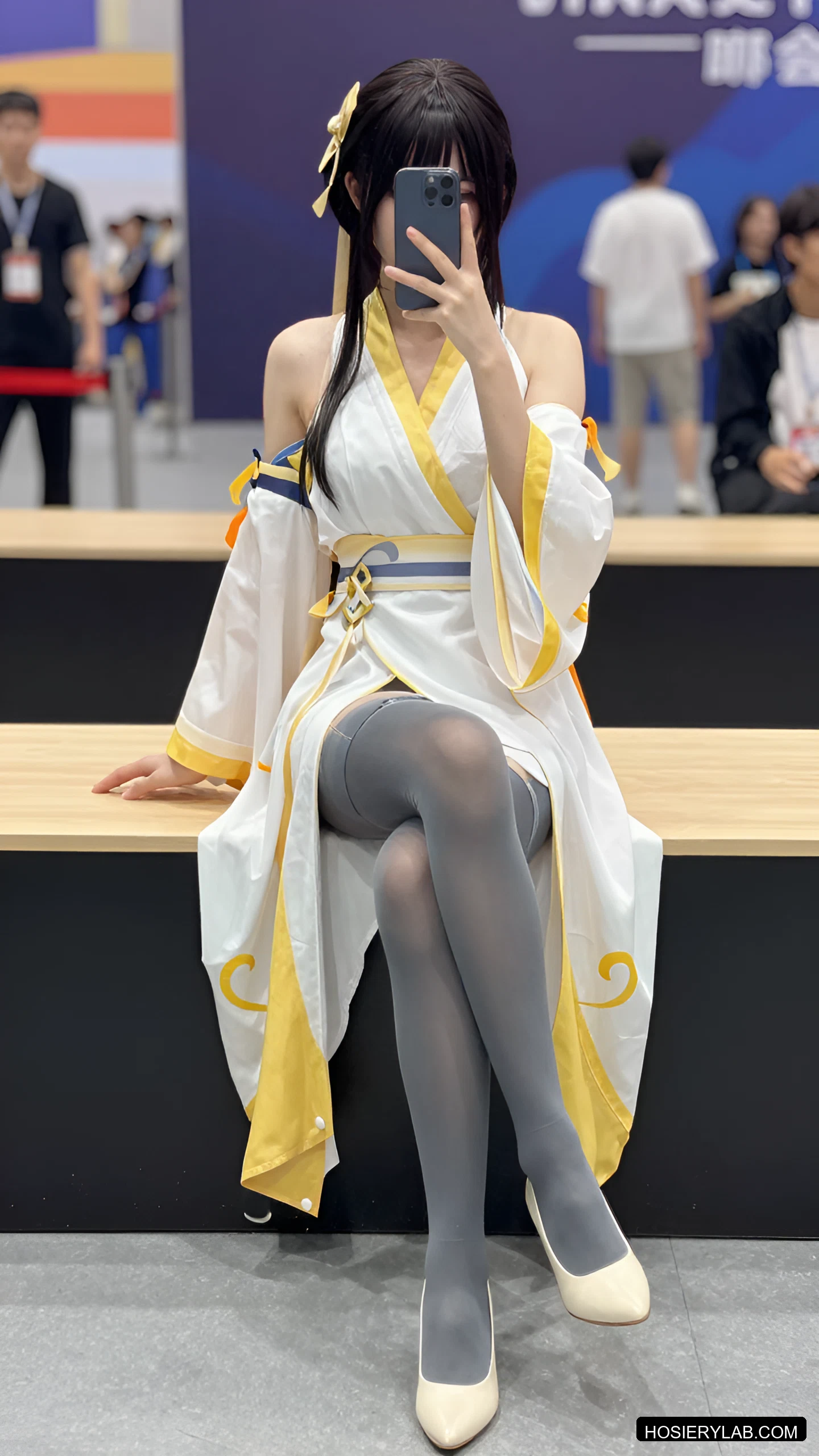 薄透 5D 纯白 大腿袜 visual reference