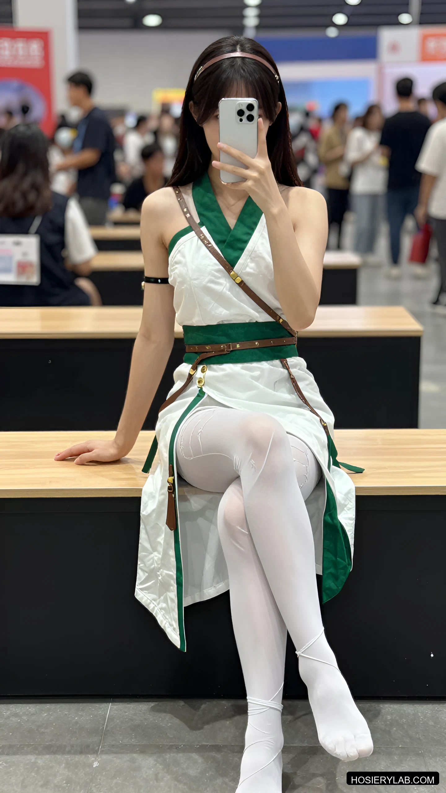 吊带 薄透 15D 纯白 吊带袜 visual reference