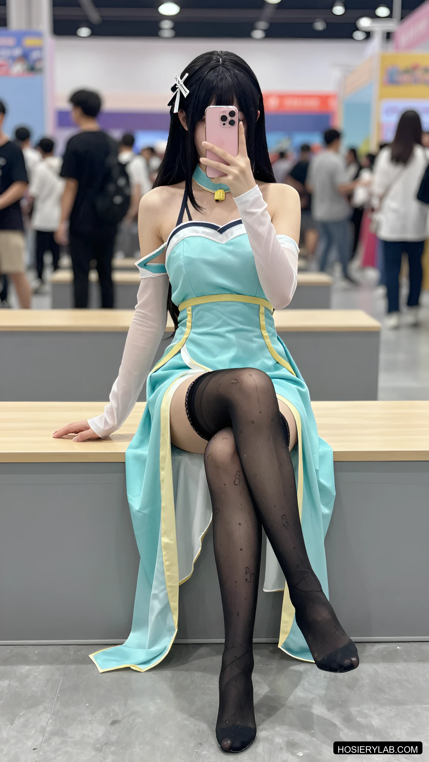 蕾丝 30D 海军蓝 连裤袜 visual reference