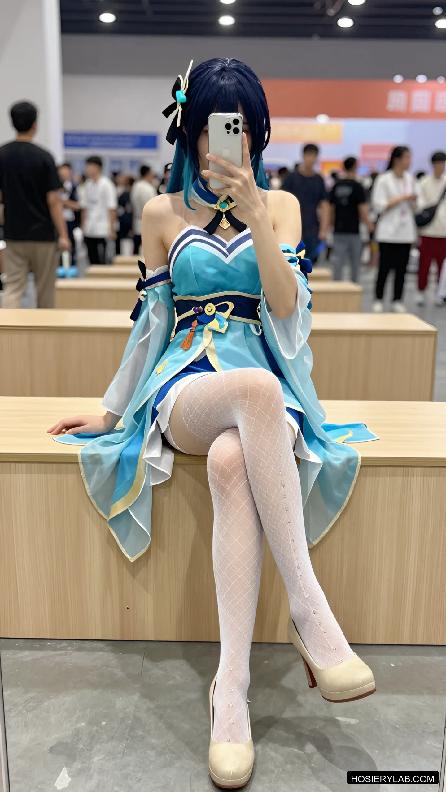 网眼 12D 纯白 网袜 visual reference
