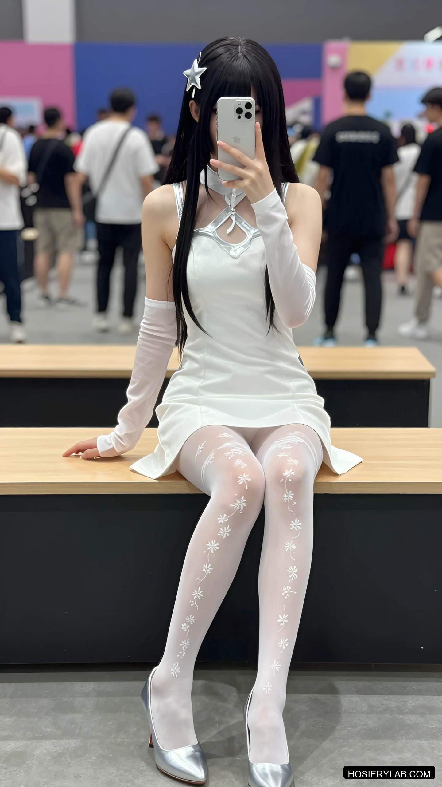 蕾丝 20D 纯白 连裤袜 visual reference