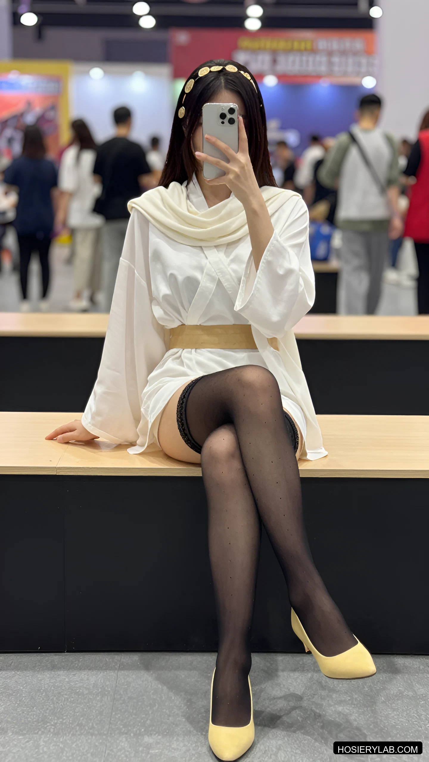 蕾丝 12D 纯白 连裤袜 visual reference