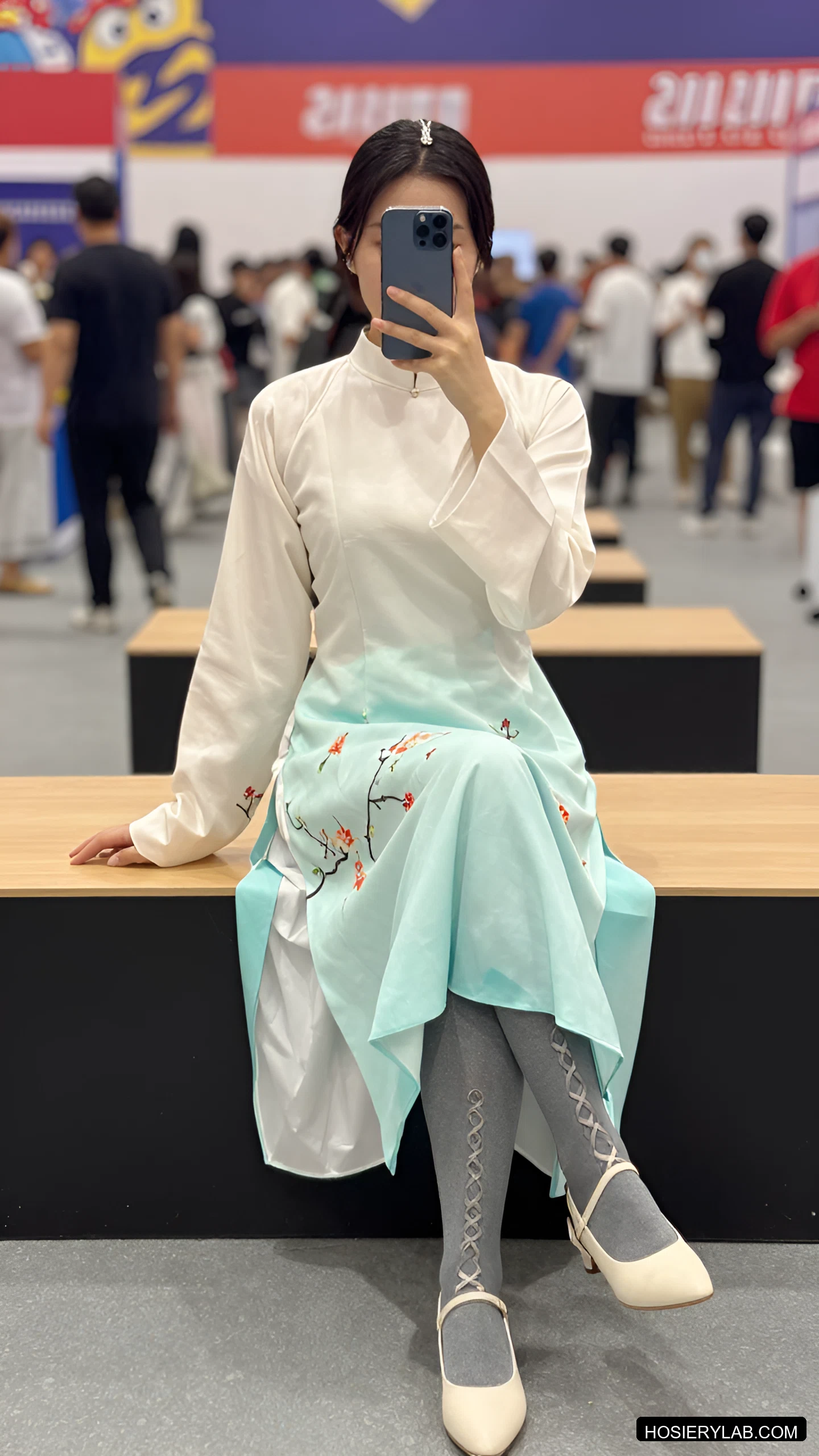 薄透 8D 炭灰 连裤袜 visual reference