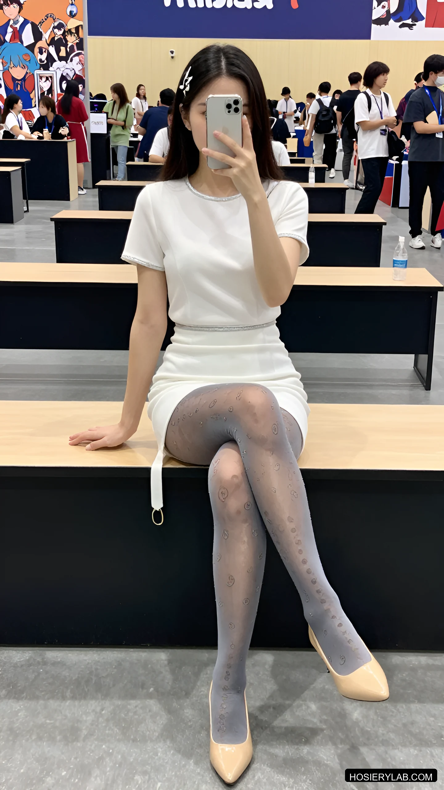 罗纹 吊带 薄透 25D 酒红 吊带袜 visual reference