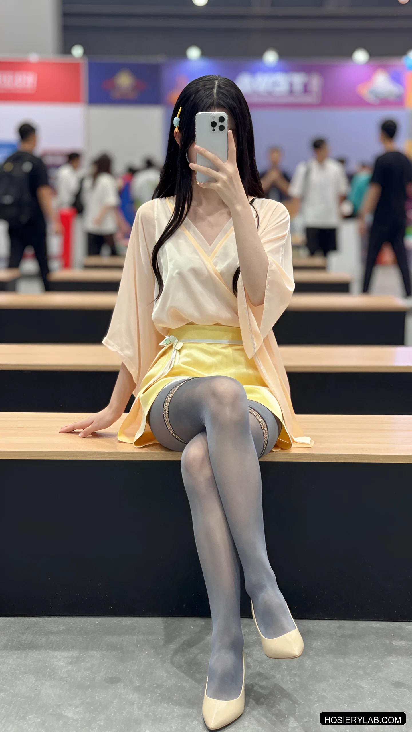 蕾丝 15D 炭灰 连裤袜 visual reference