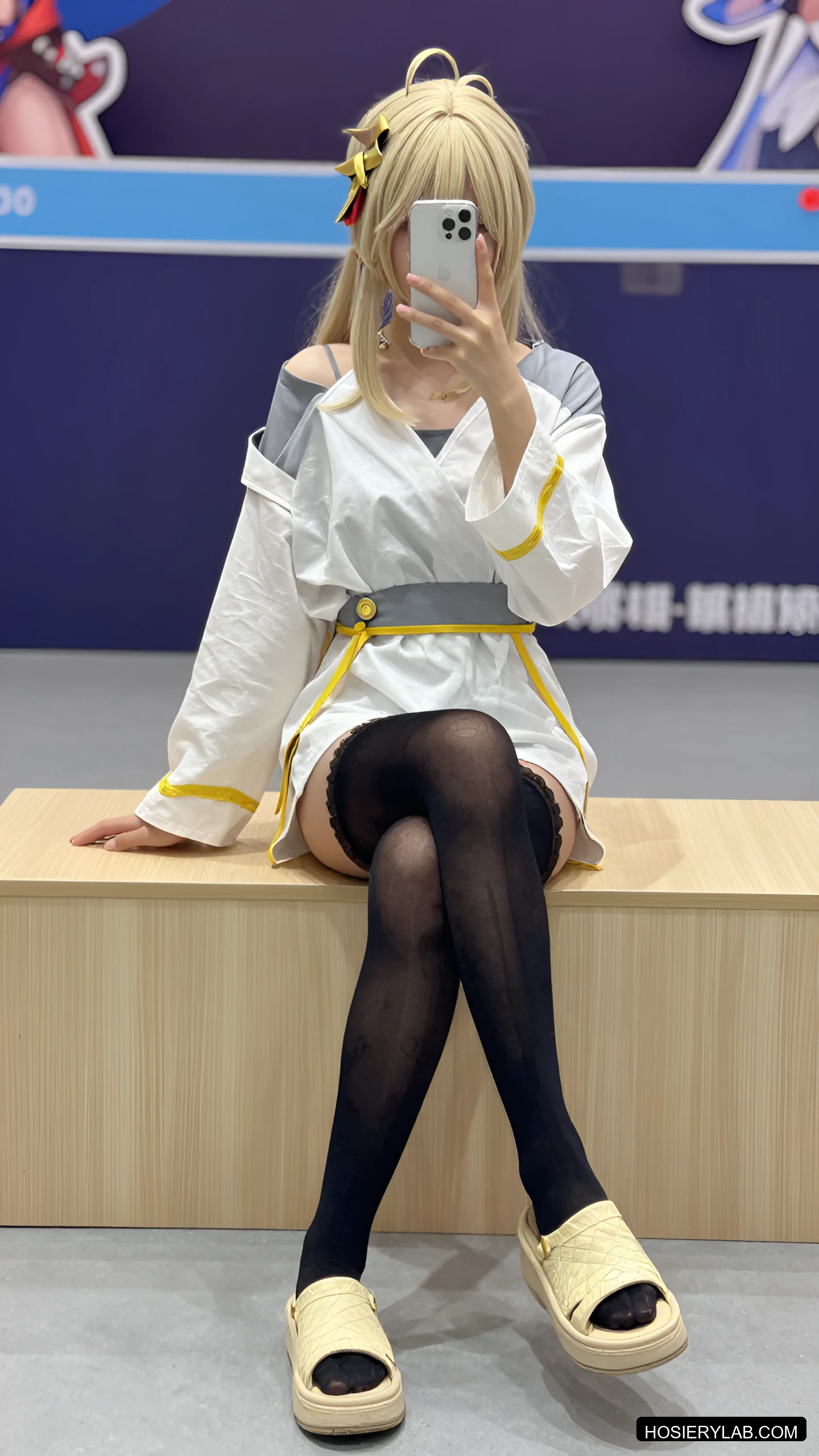 罗纹 蕾丝 30D 酒红 连裤袜 visual reference