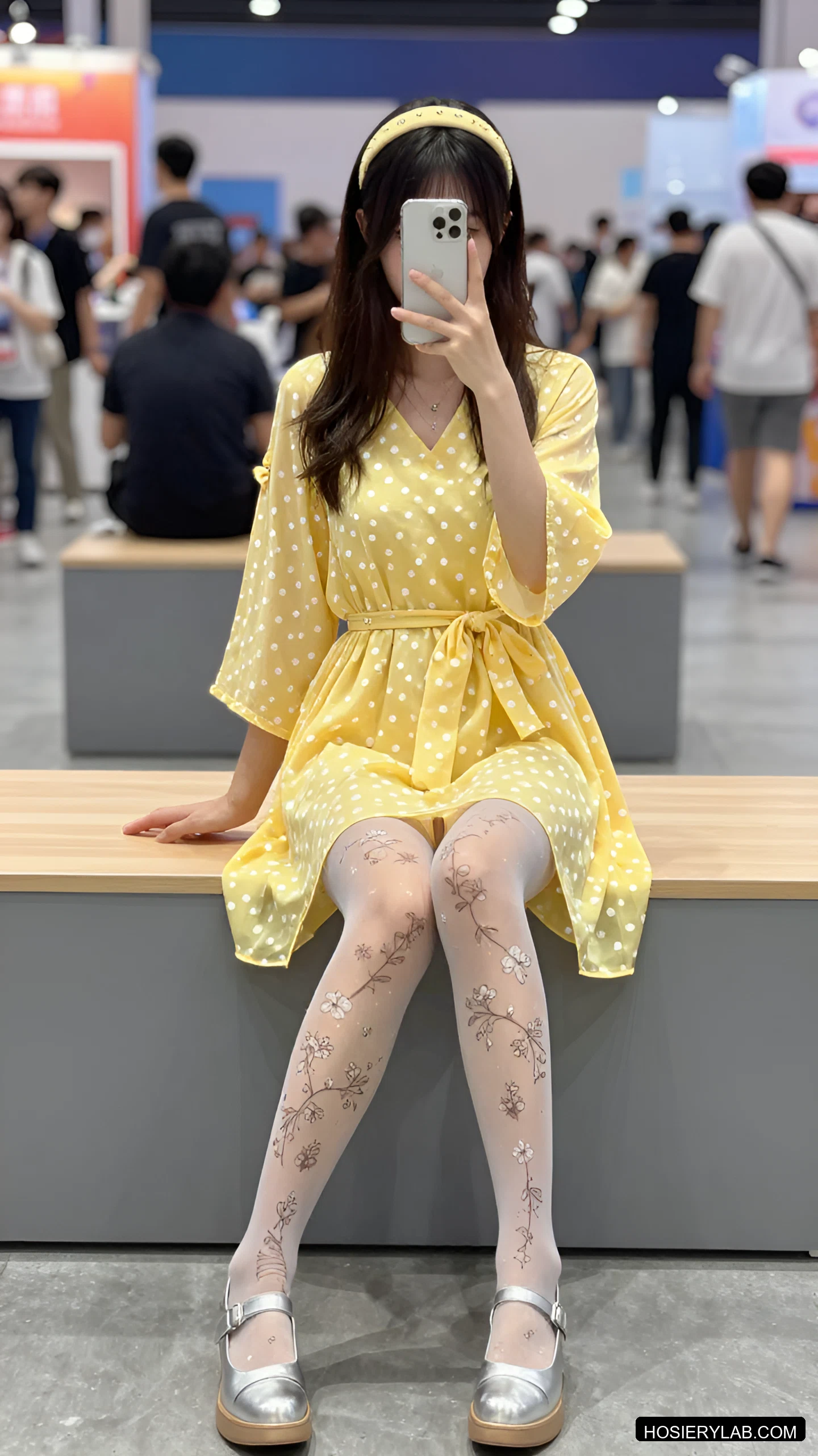 蕾丝 25D 炭灰 连裤袜 visual reference