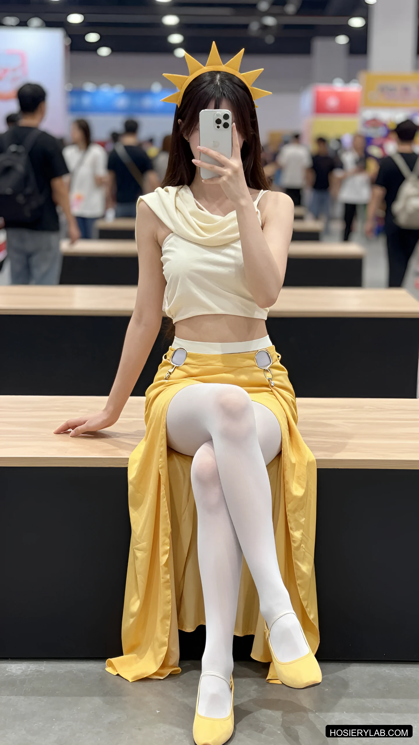 薄透 12D 纯白 大腿袜 visual reference