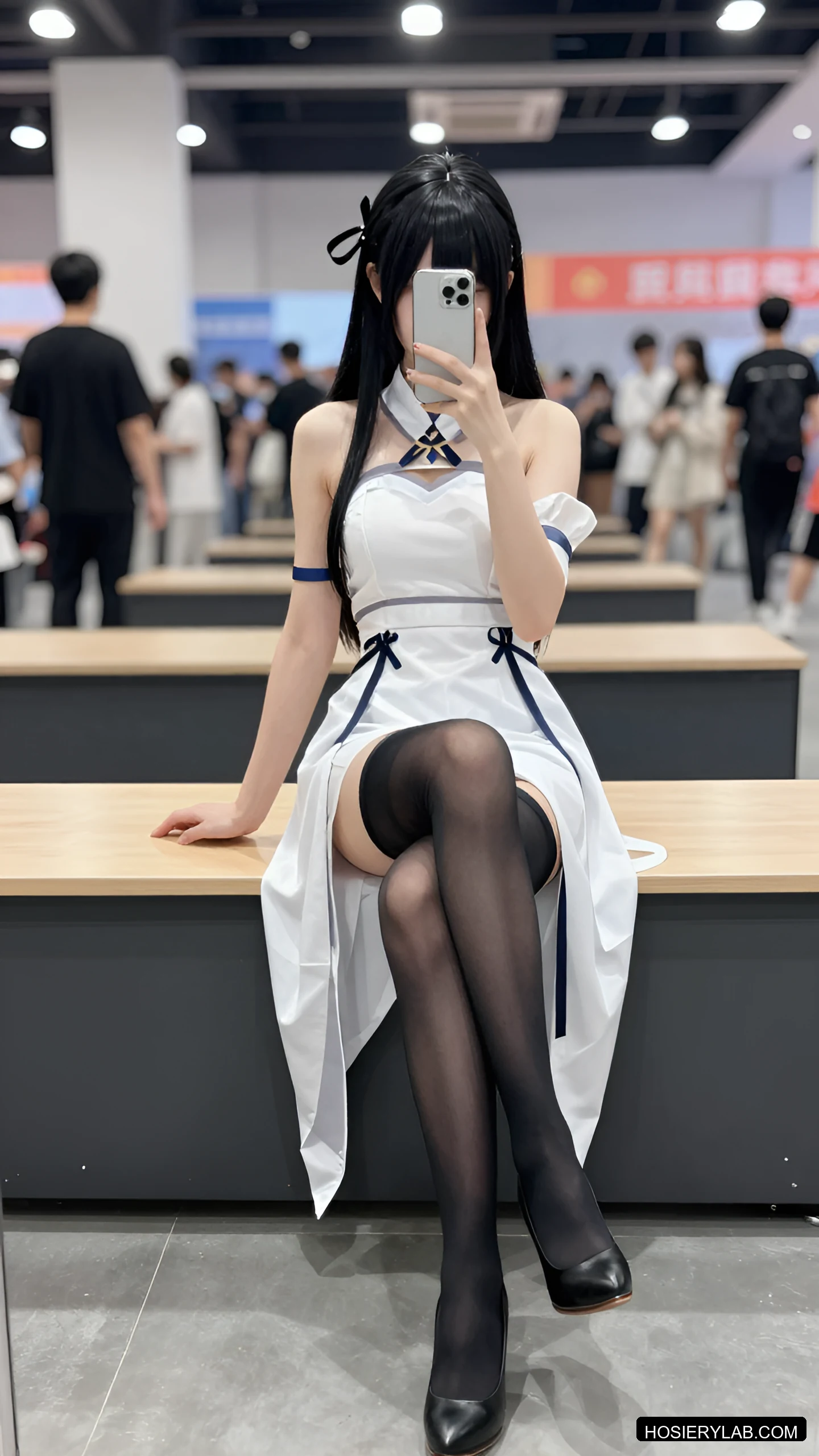 罗纹 吊带 15D 酒红 吊带袜 visual reference