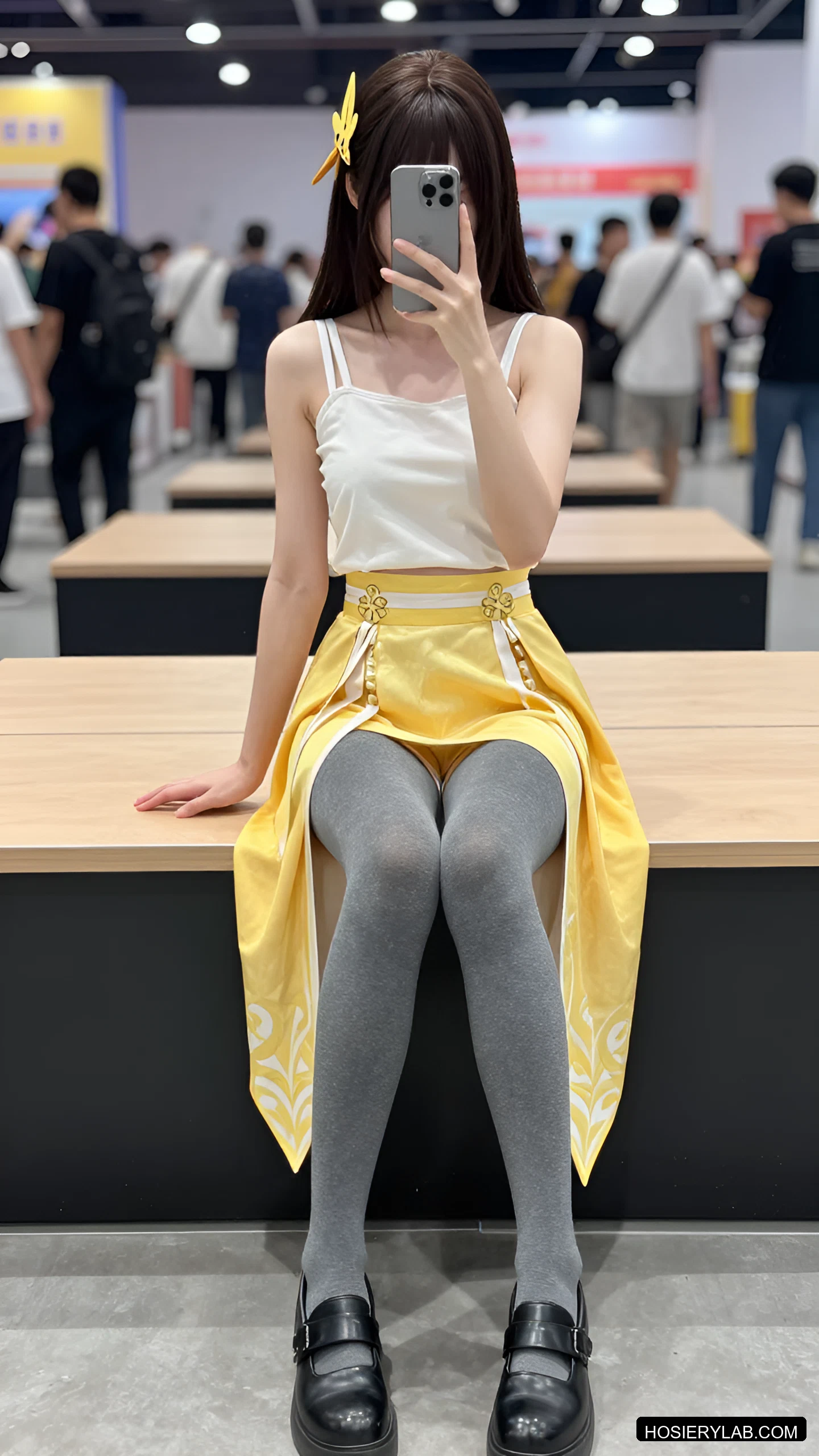 吊带 薄透 25D 纯黑 吊带袜 visual reference