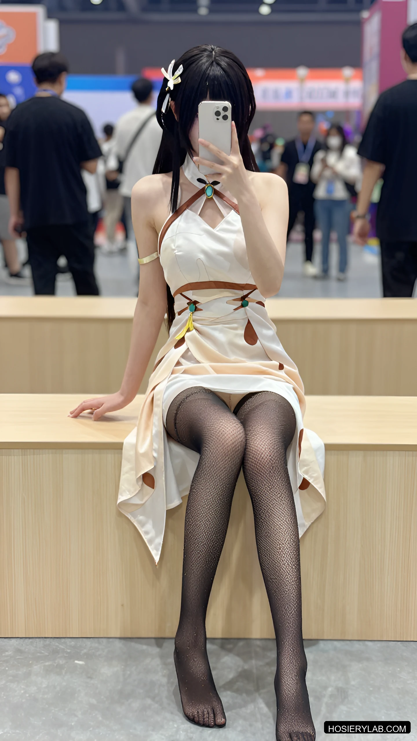 网眼 薄透 20D 纯白 网袜 visual reference