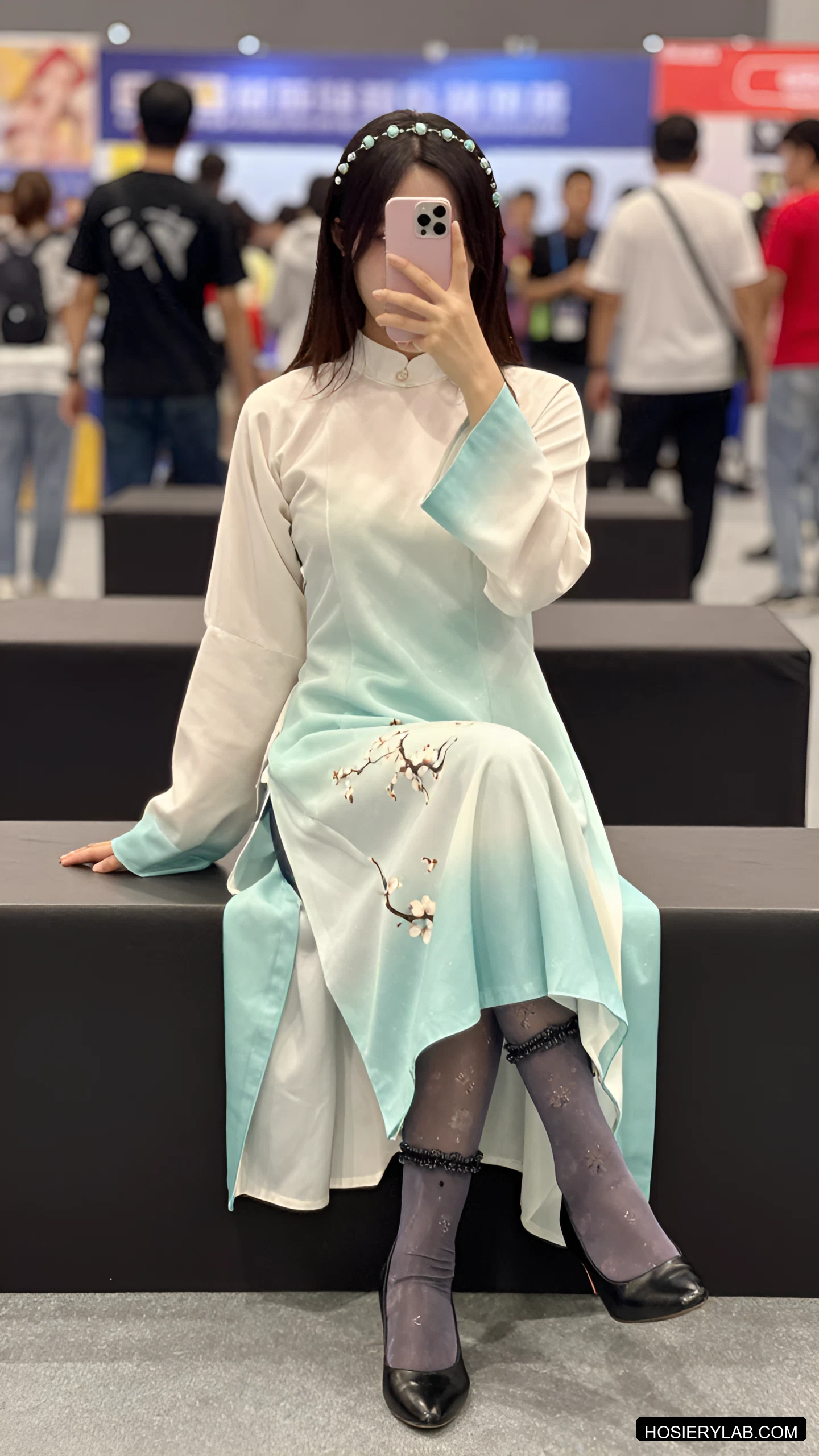 蕾丝 不透 15D 纯黑 连裤袜 visual reference