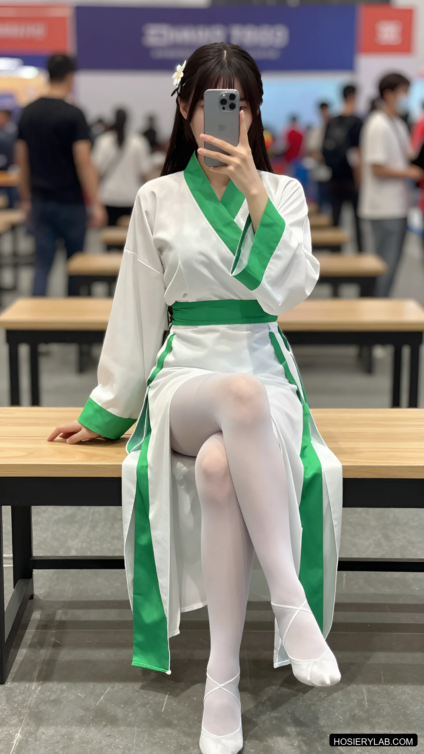 吊带 薄透 8D 纯白 吊带袜 visual reference
