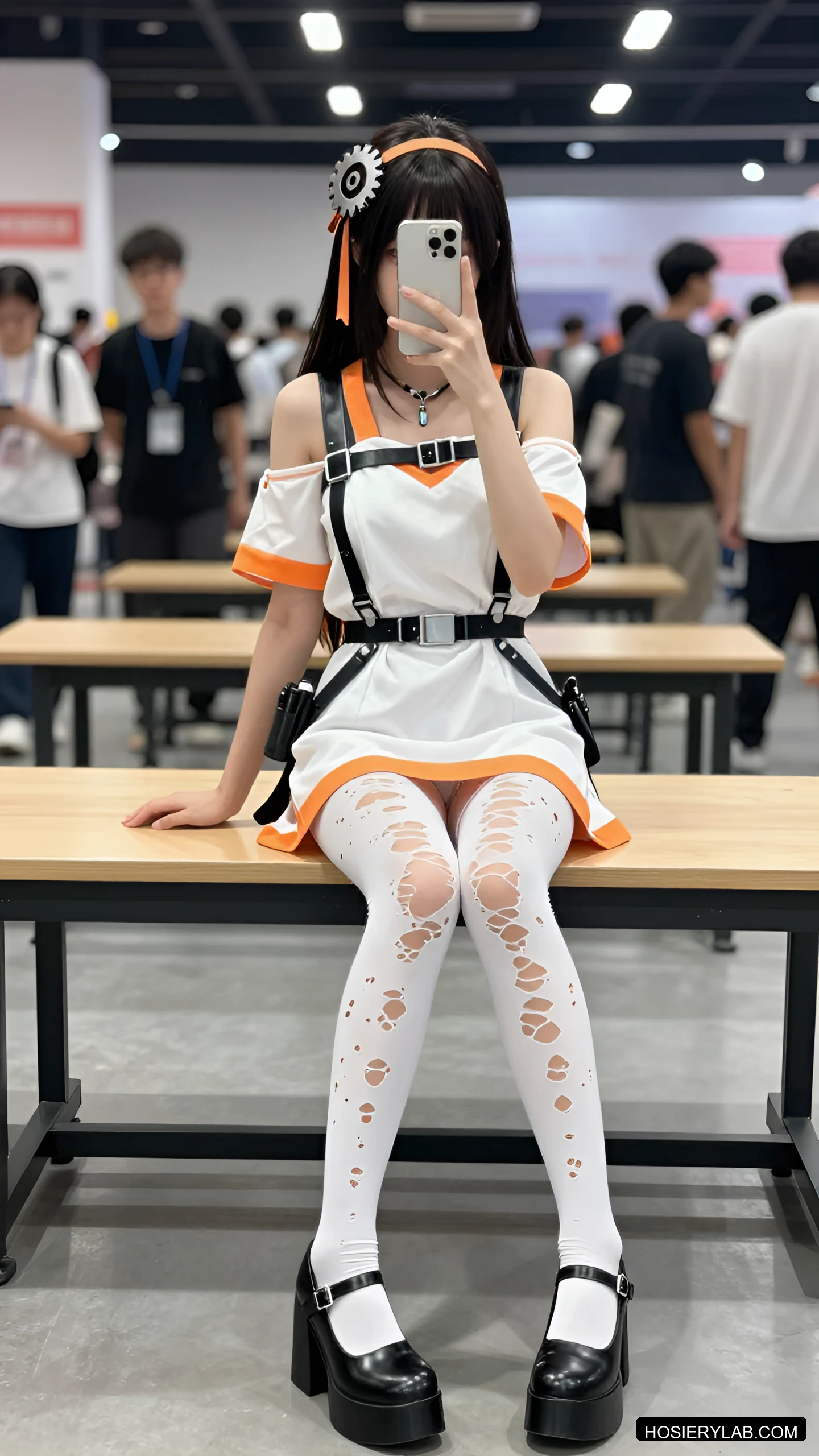 12D 纯白 连裤袜 visual reference
