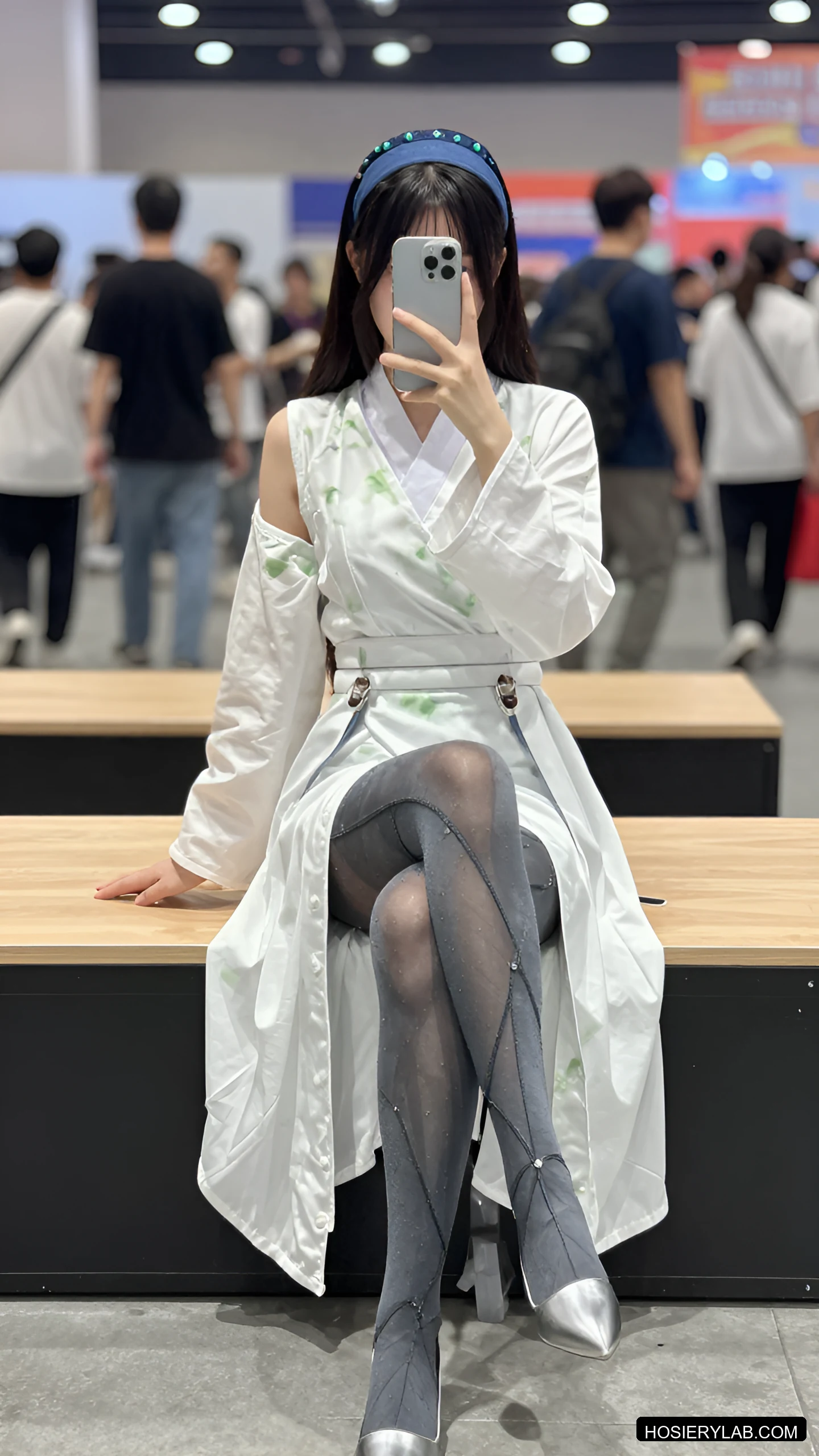 吊带 薄透 12D 炭灰 吊带袜 visual reference