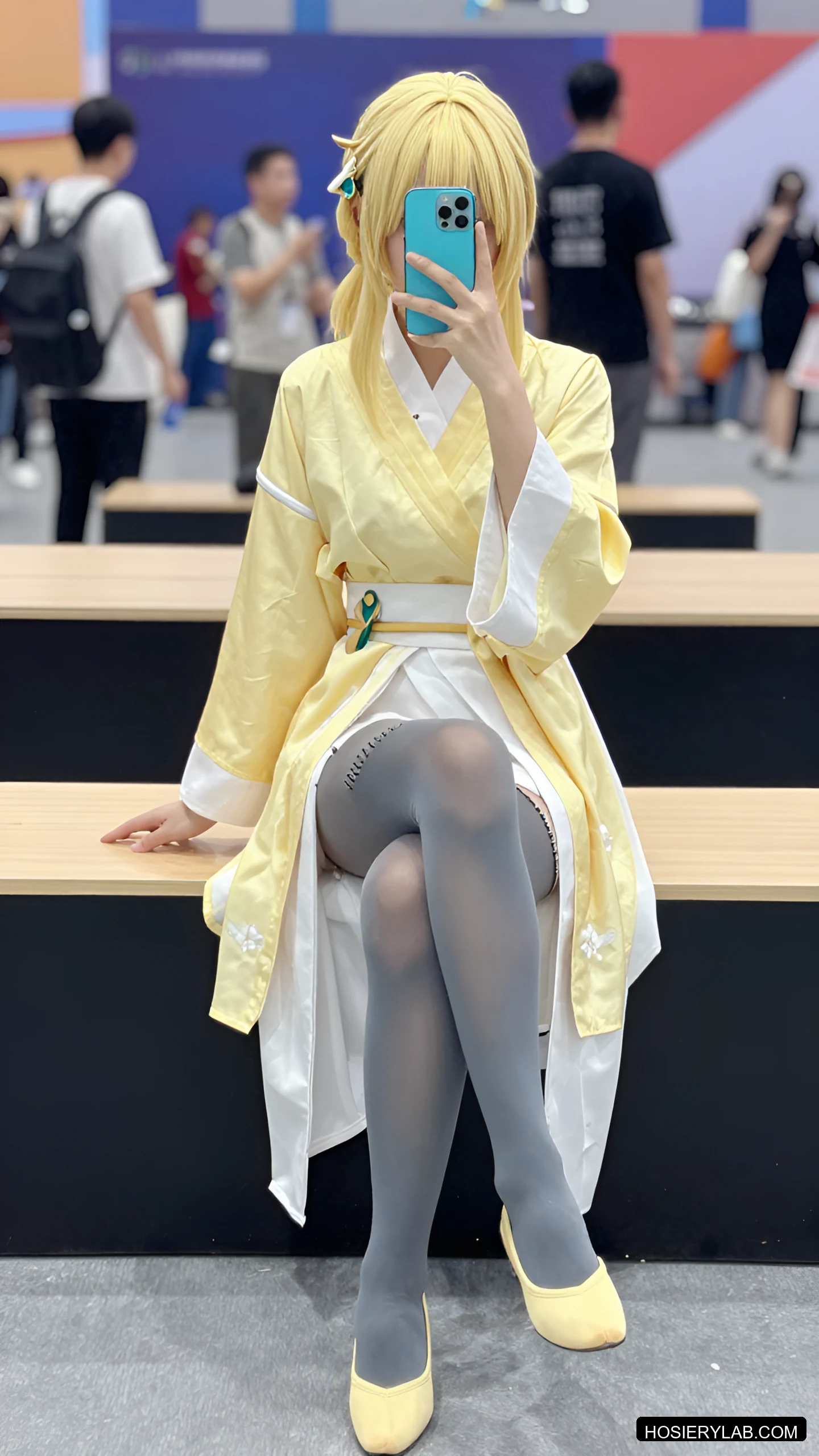 后缝线 薄透 10D 炭灰 大腿袜 visual reference
