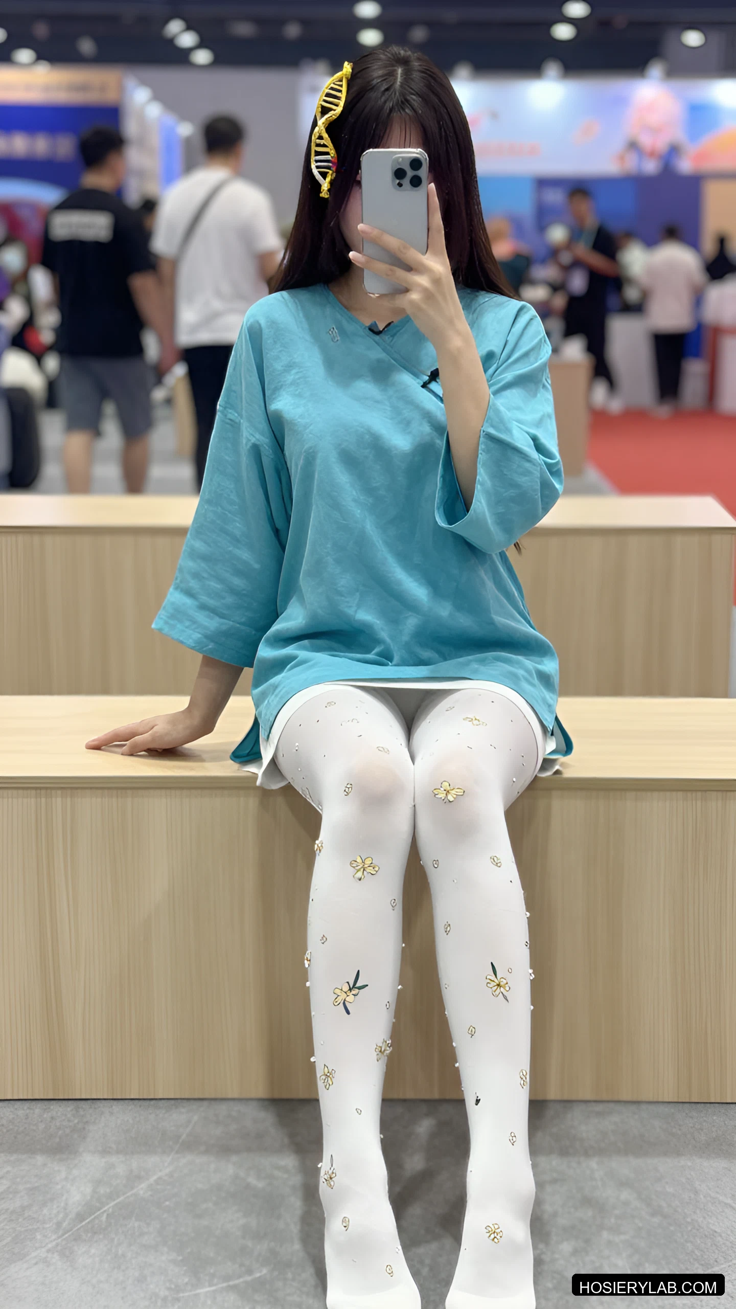 蕾丝 12D 纯白 连裤袜 visual reference