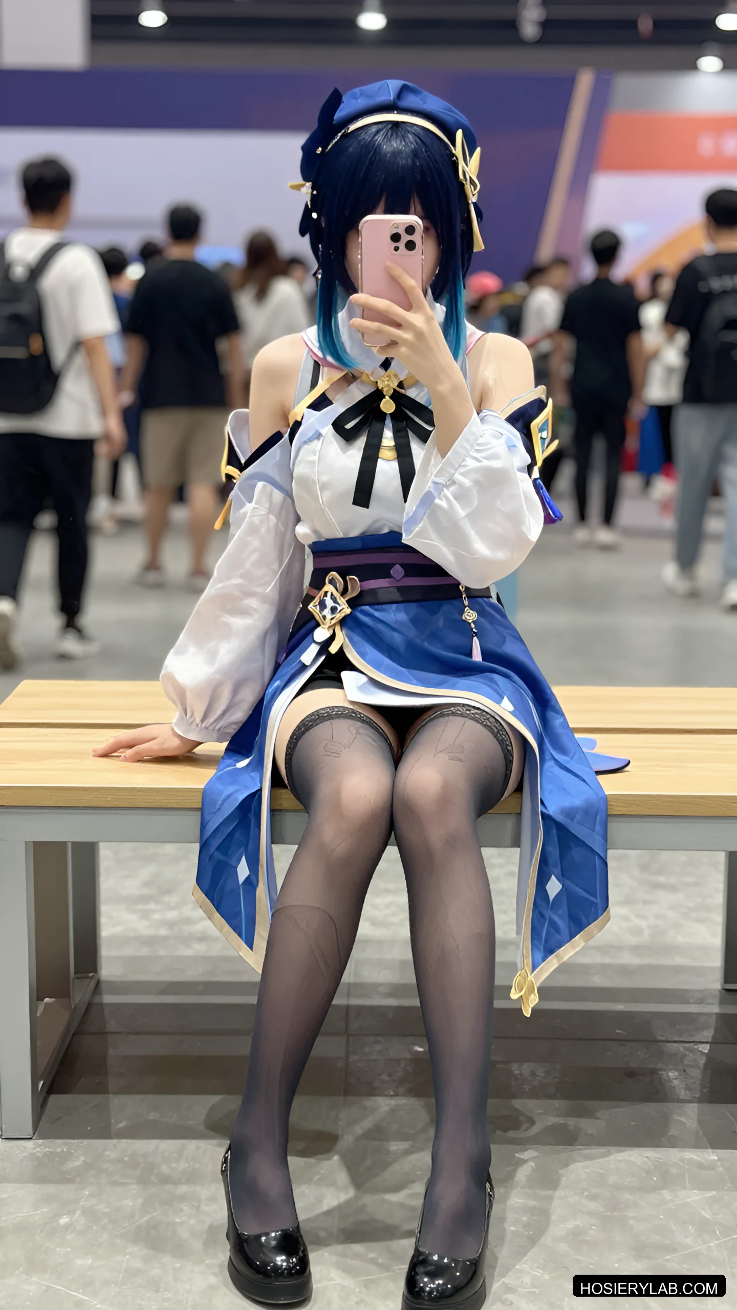 蕾丝 30D 海军蓝 连裤袜 visual reference