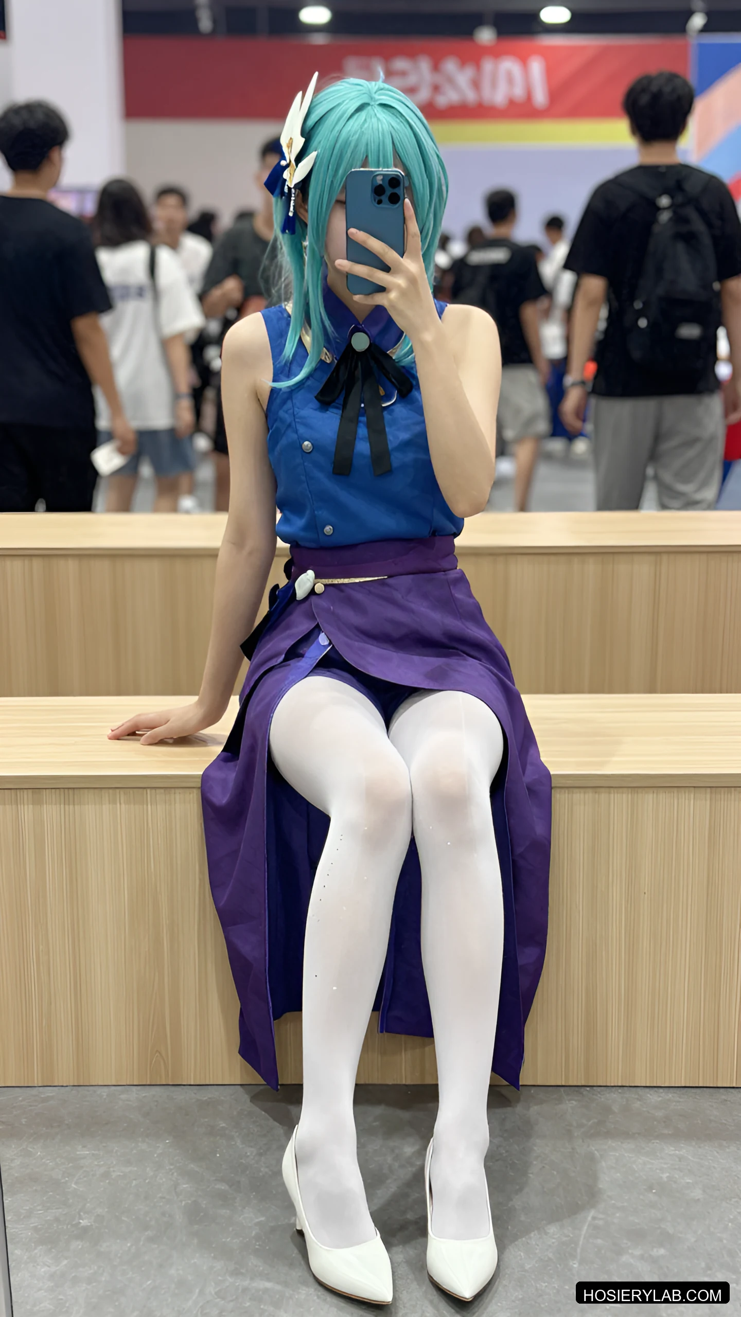 后缝线 缎光 5D 炭灰 连裤袜 visual reference