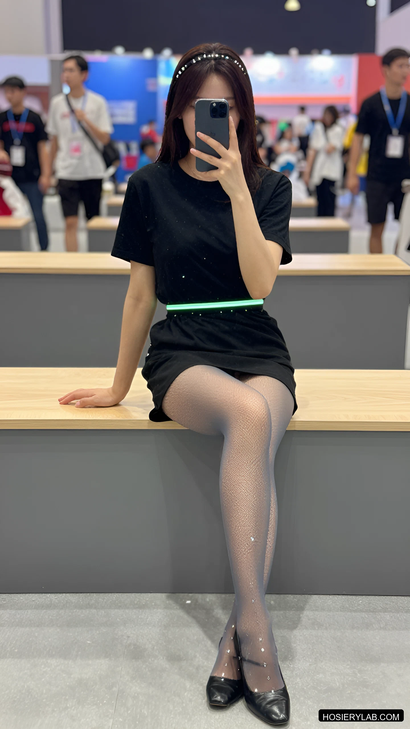 网眼 20D 纯黑 网袜 visual reference