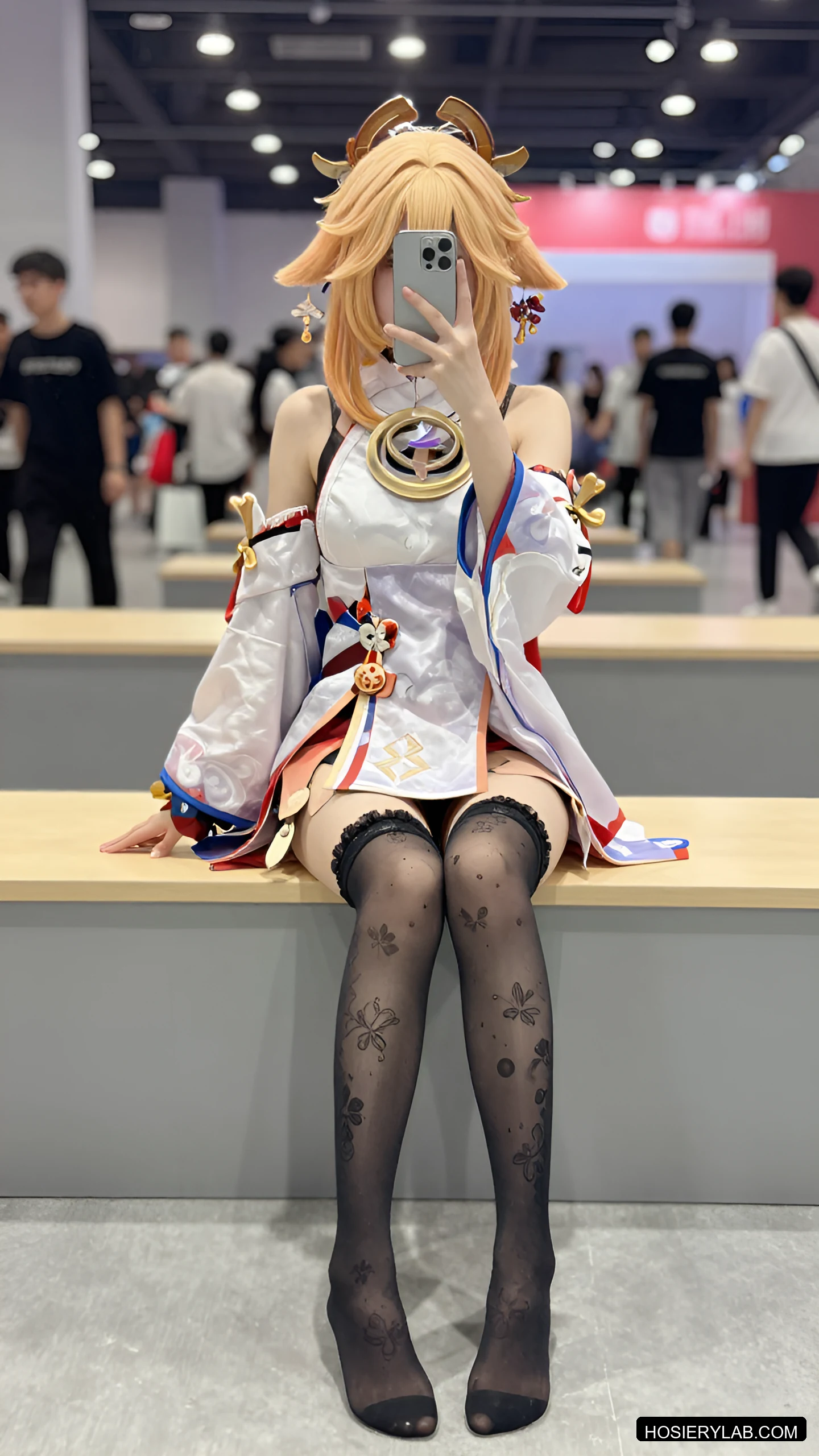 蕾丝 薄透 12D 纯白 大腿袜 visual reference