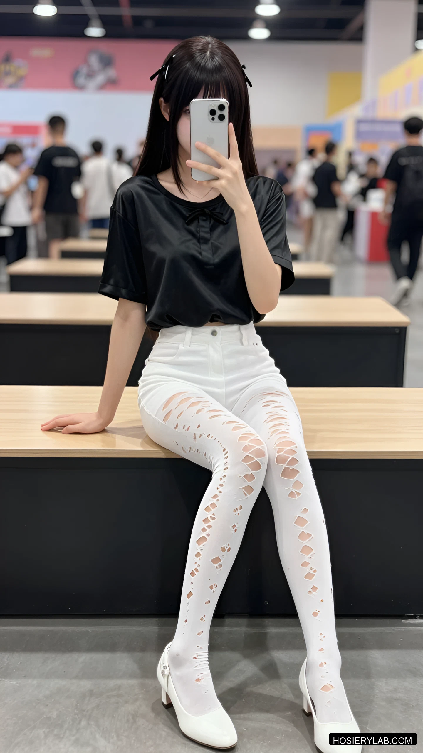 15D 纯白 连裤袜 visual reference