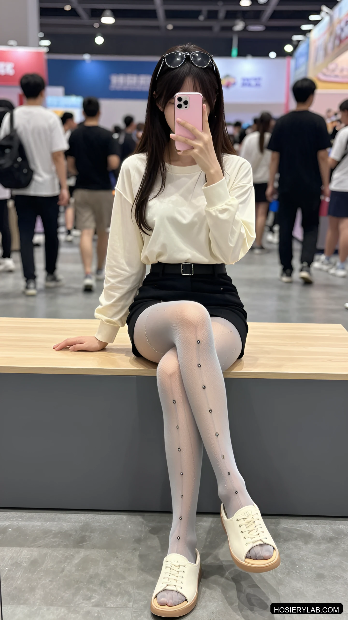 网眼 30D 海军蓝 网袜 visual reference