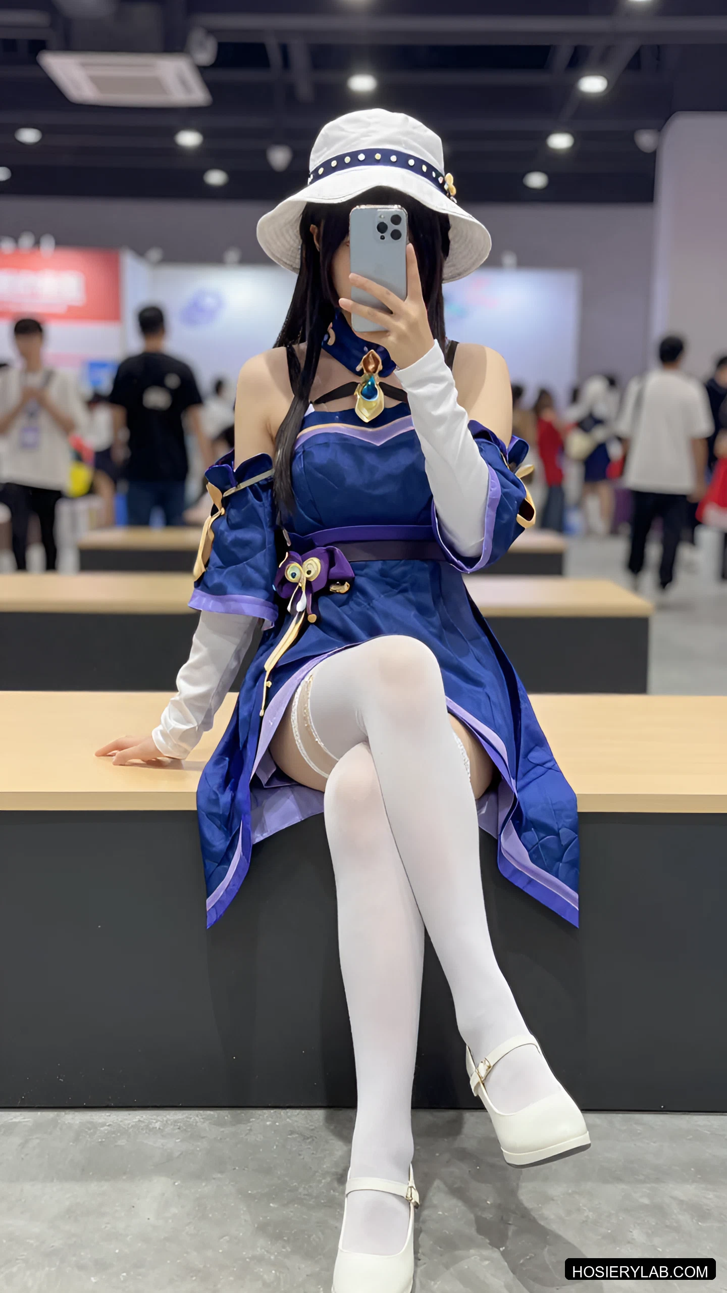 蕾丝 20D 炭灰 大腿袜 visual reference