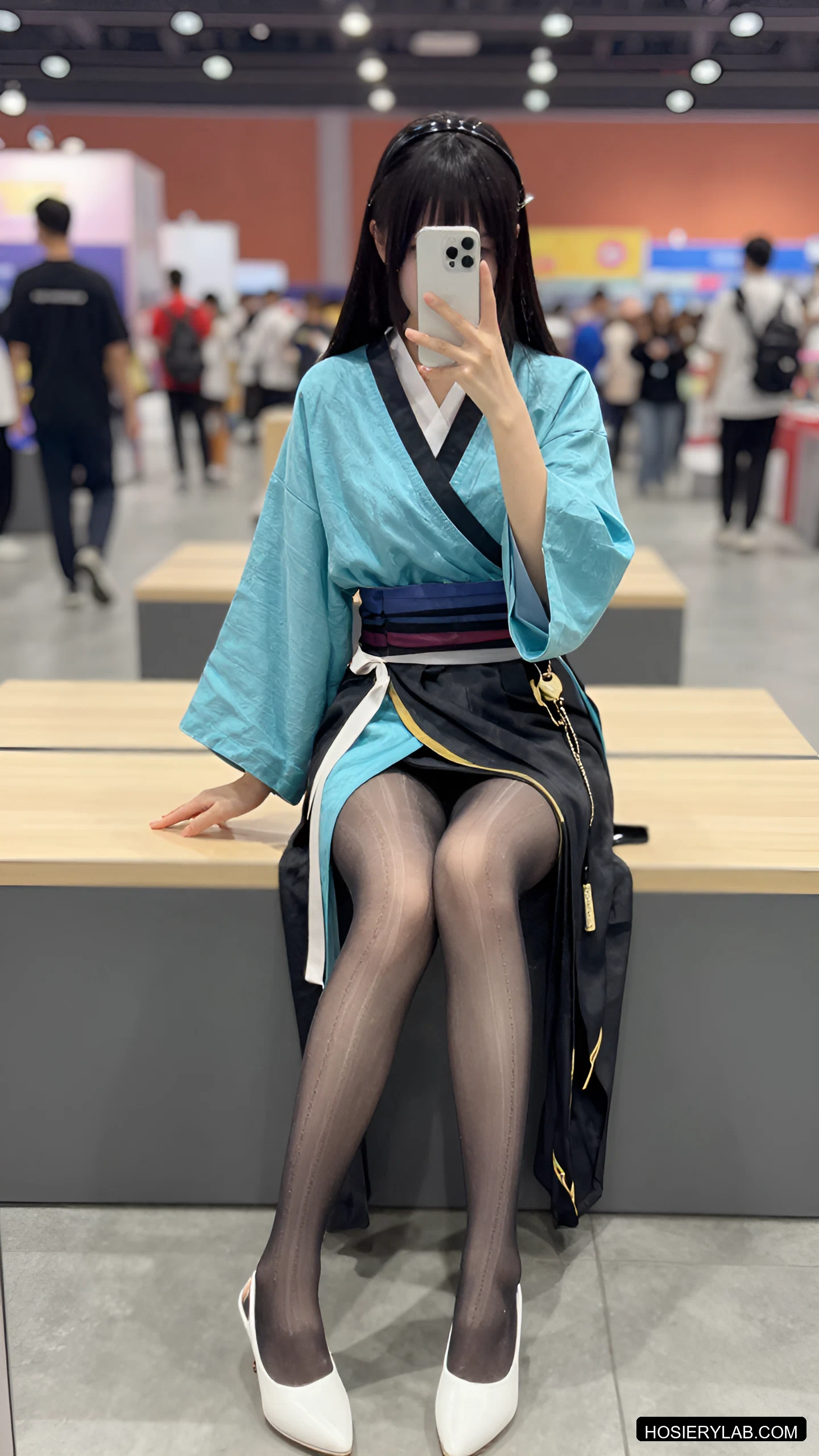 后缝线 吊带 薄透 8D 炭灰 吊带袜 visual reference